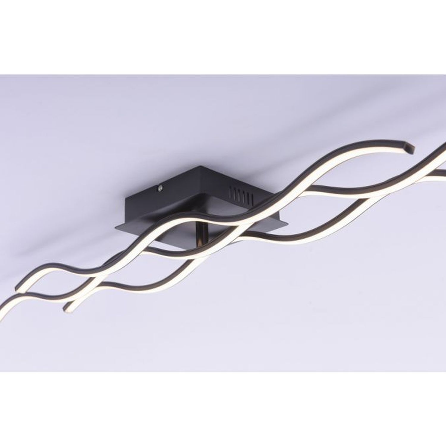 LED Deckenlampe Wellen Metall Schwarz 3920 lm Modern