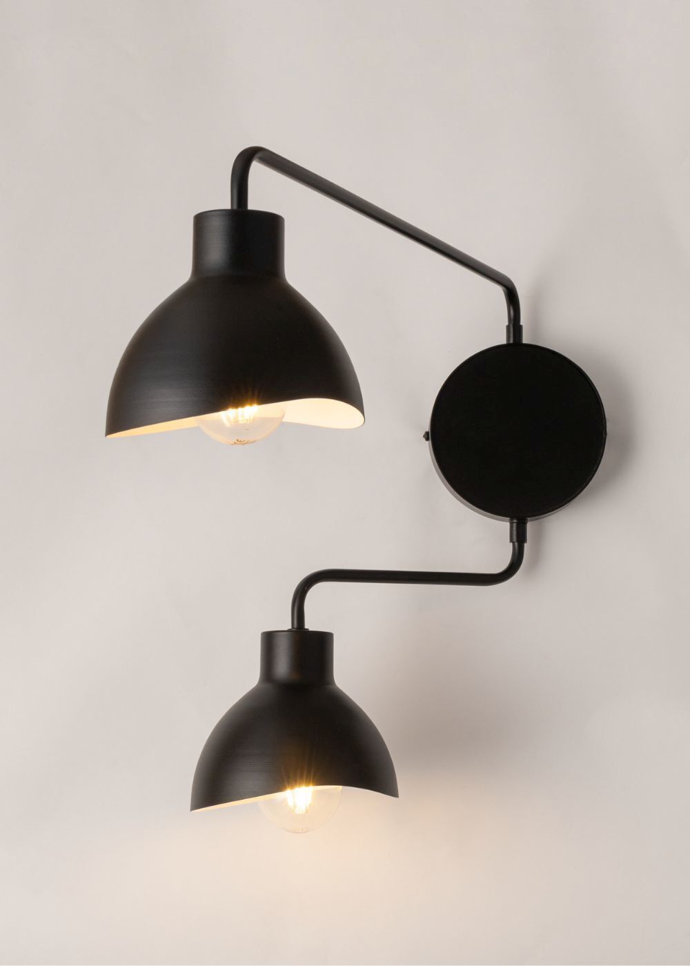 Wandlampe Mehrflammig Schwarz Weiß E27 H:44 cm stilvoll
