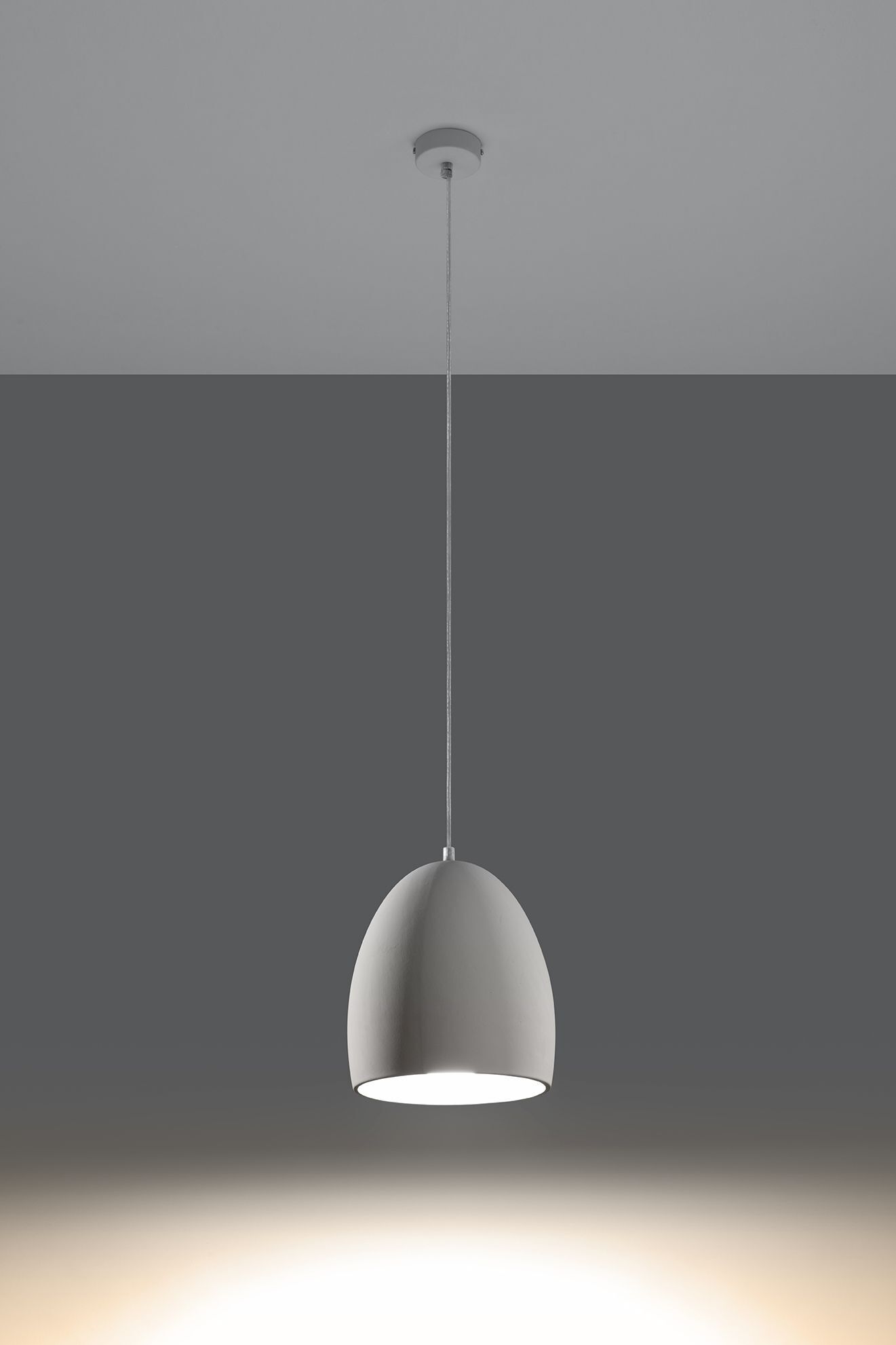 Pendelleuchte Weiß Ø 30 cm Keramik bemalbar E27 TEVEL