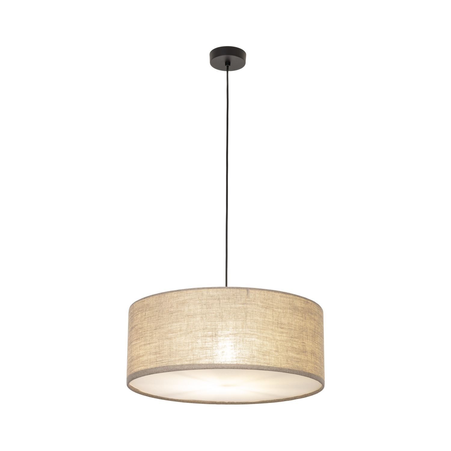 Hängeleuchte rund Ø 50 cm H: max. 110 cm Jute 3x E27 Modern Lampe, Leuchte, Deckenleuchte, Klebeband