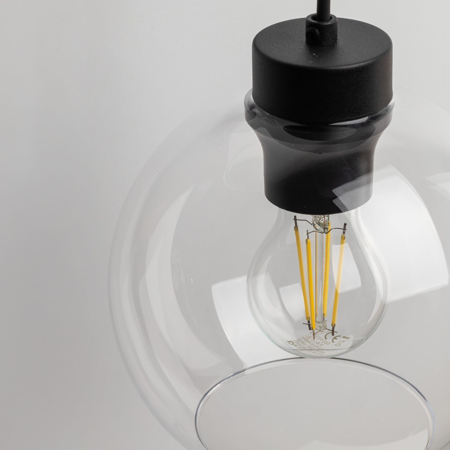 Wandlampe Kugel Schirm Glas E27 H: 28 cm B: 18 cm KALETE