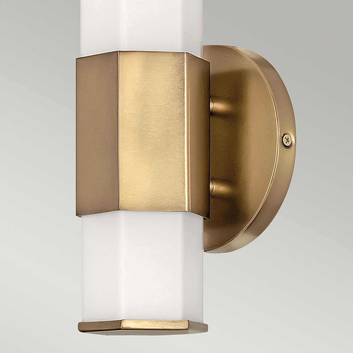 LED Badleuchte Messing Antik Weiß IP44 H: 35,6 cm Metall Glas