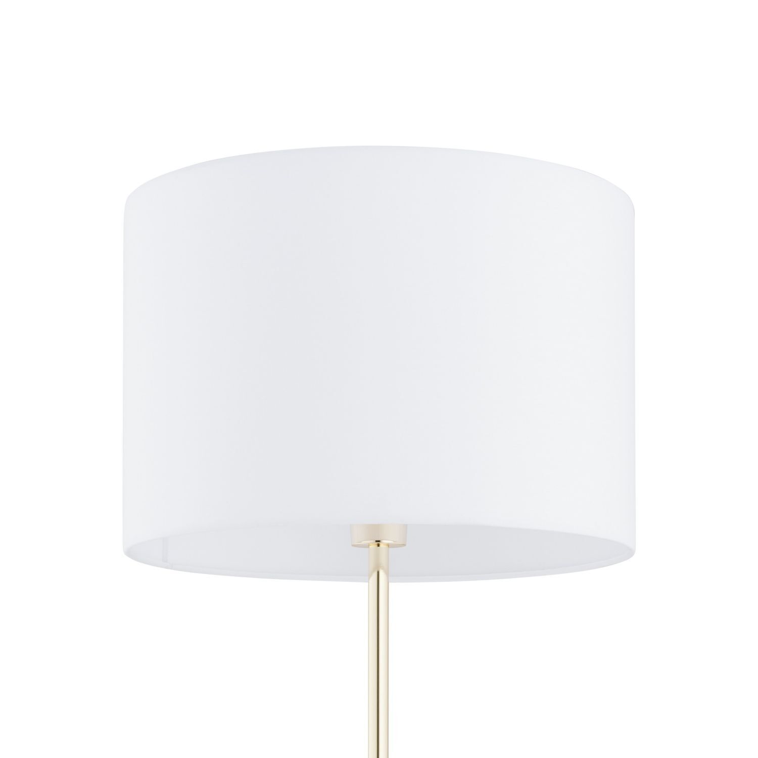Stehleuchte Gold Weiß 160 cm aus Metall Stoff E27 Wohnzimmer Lampe, Lampenschirm