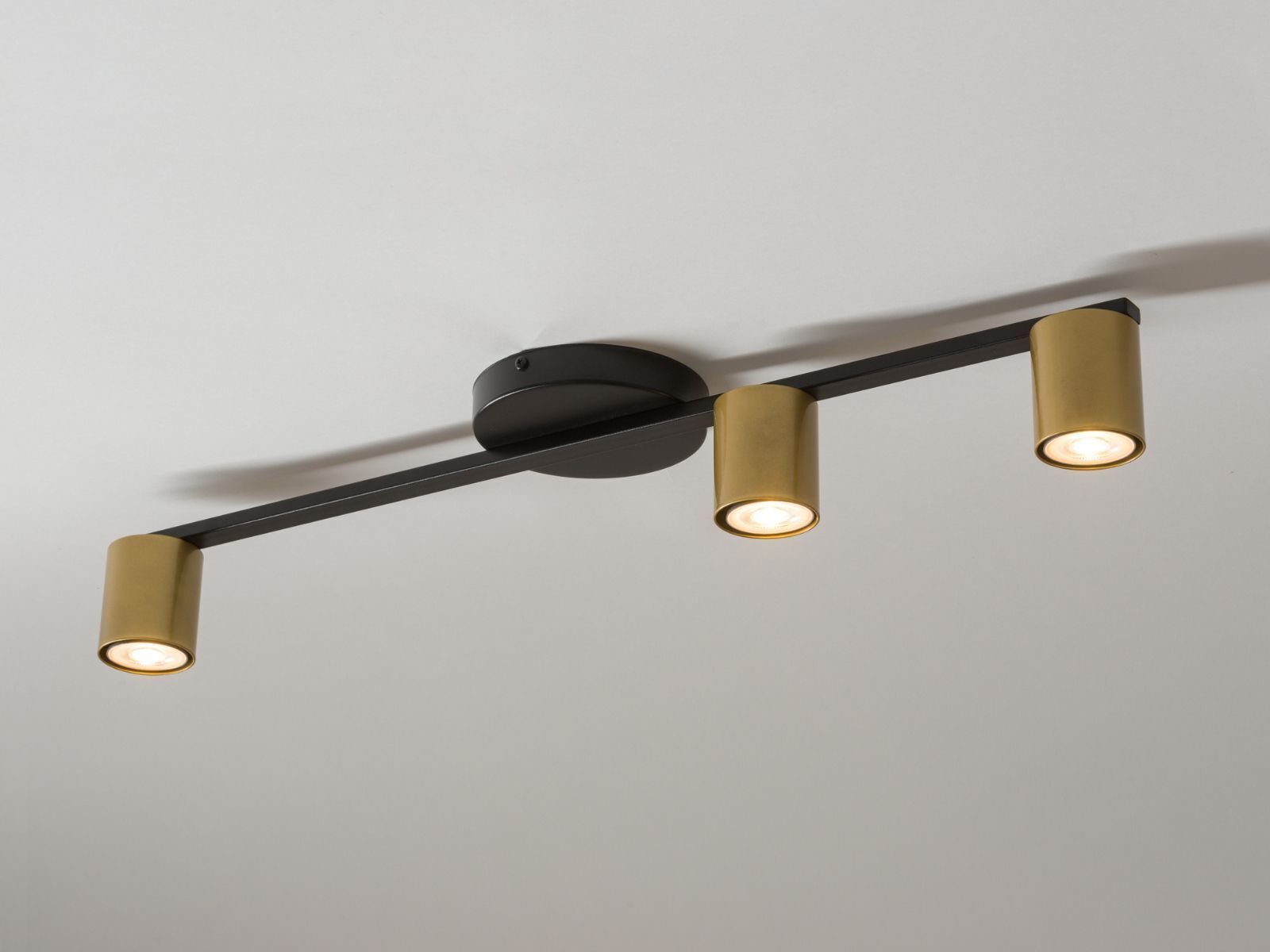 Deckenlampe Schwarz Gold GU10 Metall Zylinder stilvoll