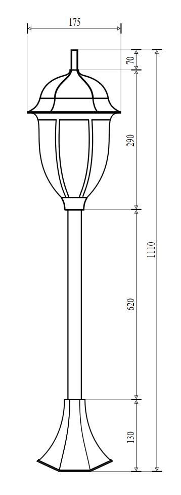 Rustikale Standleuchte Garten E27 Gold Antik Glas