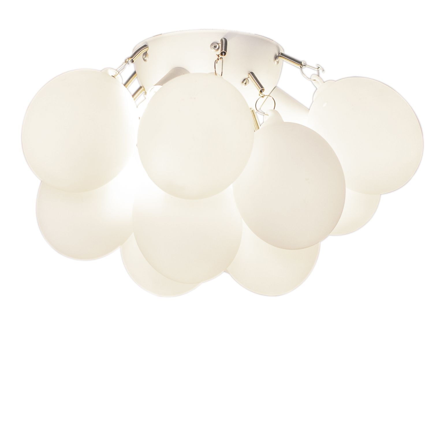 Deckenlampe Weiß matt B: 30 cm 3-flammig G9 Metall Glas