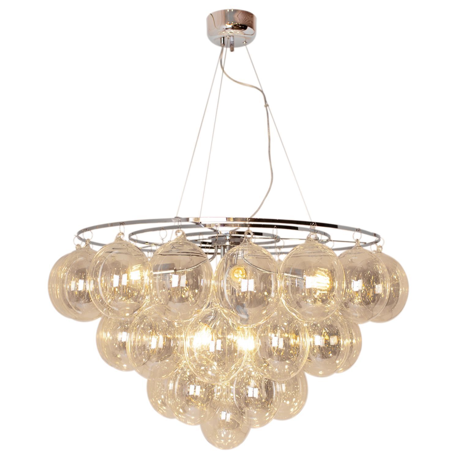 Hängeleuchte Rauchglas Metall rund Ø 100 cm 8x E27