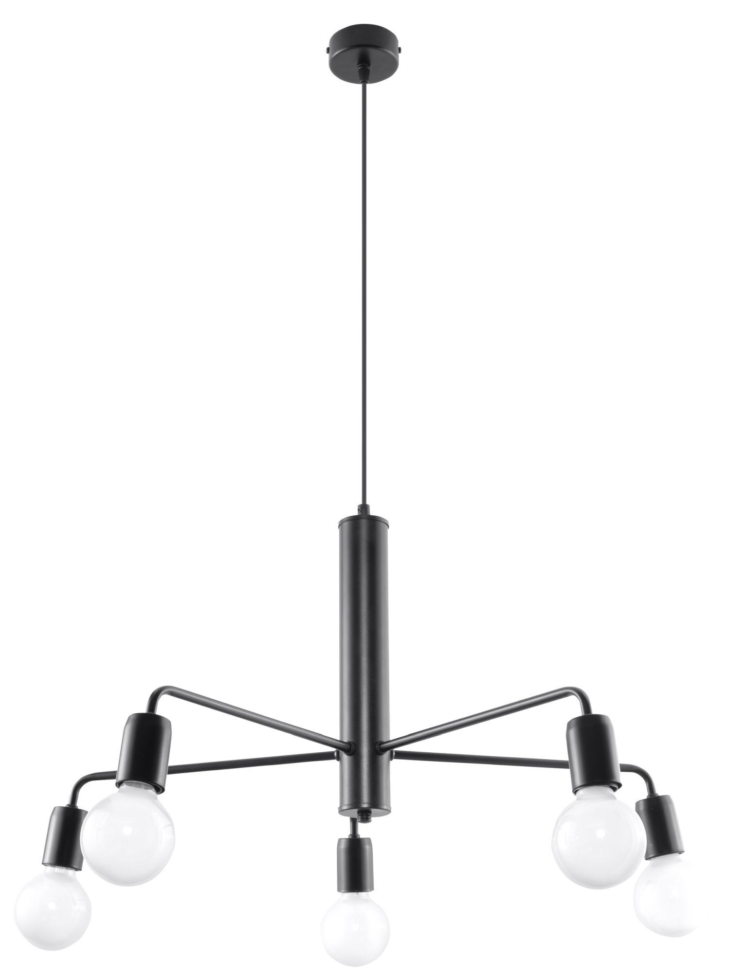 Hängelampe Schwarz Ø 60 cm Retro 5-flammig E27