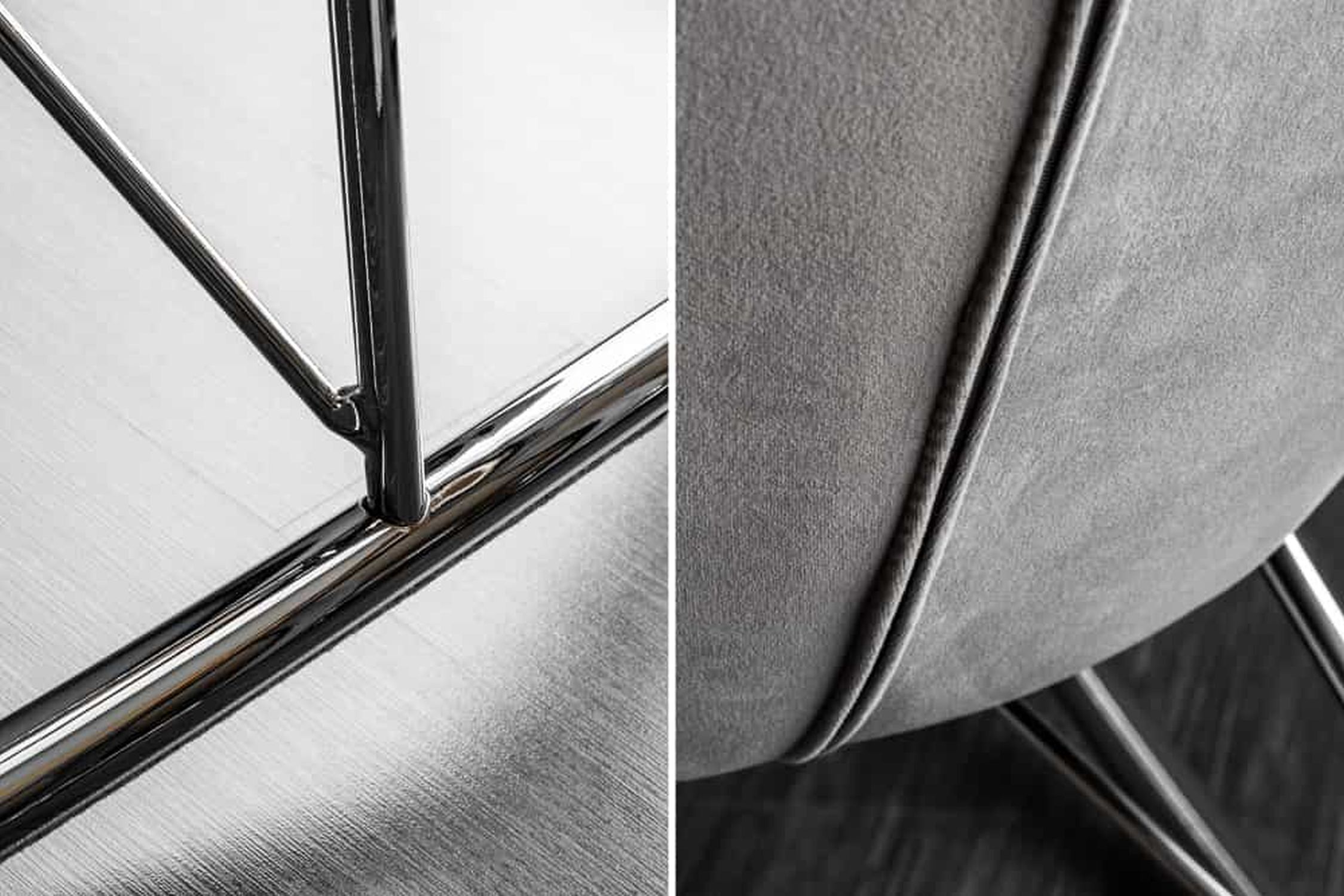 Schaukelstuhl mit Armlehne Samt Metall in Grau Schwarz Dekoration für Zuhause, Kissen, Innenarchitektur, Tür, Handlauf