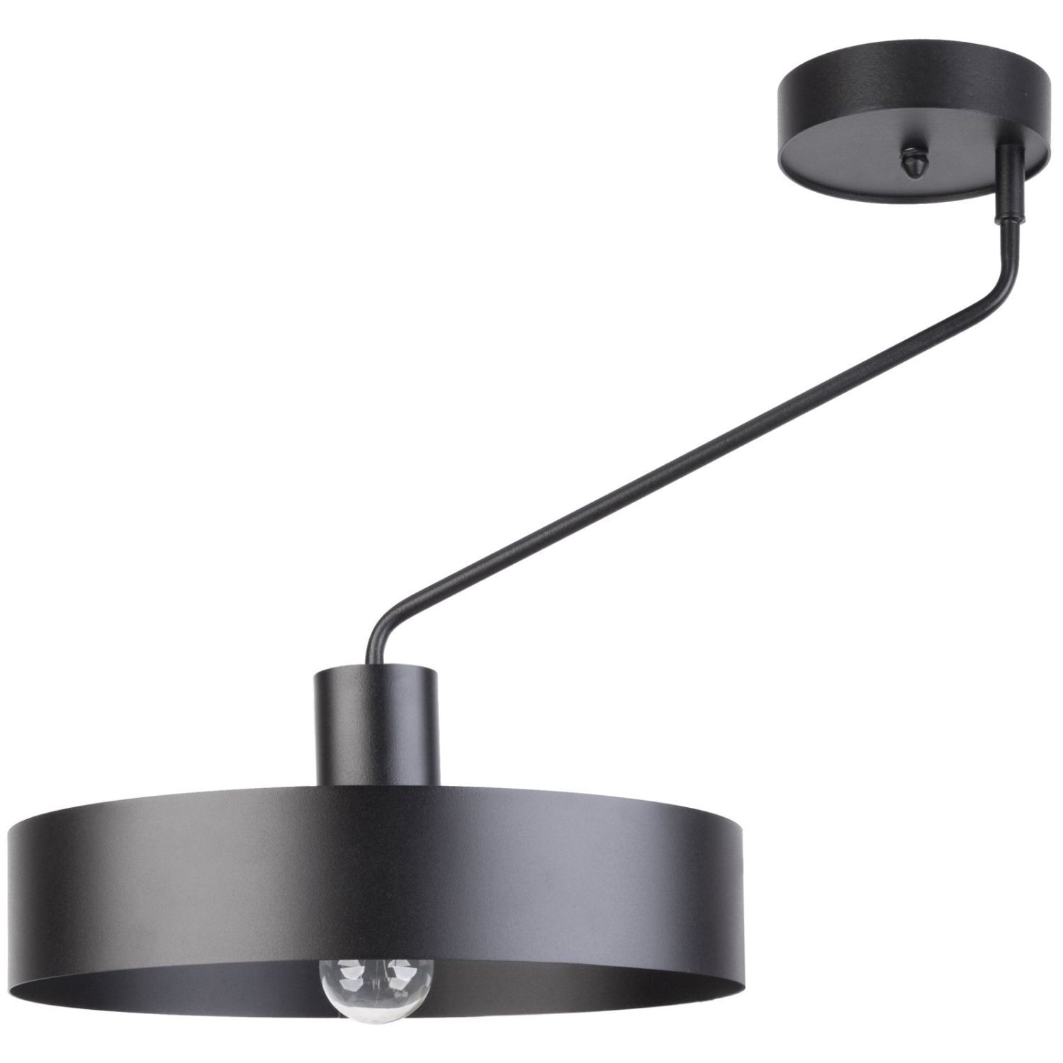 Schwarze Deckenleuchte Metall Schirm Ø8 cm E27 Retro