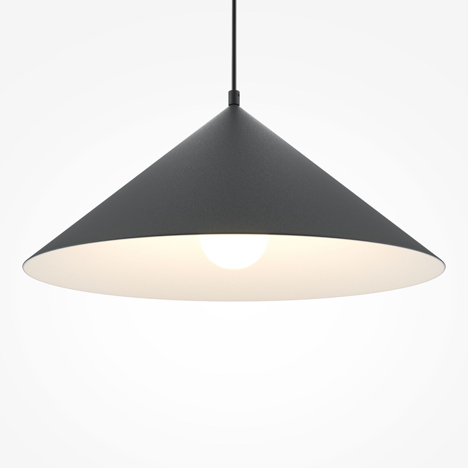 Hängeleuchte Metall Ø 35 cm rund H: max. 318 cm Schwarz