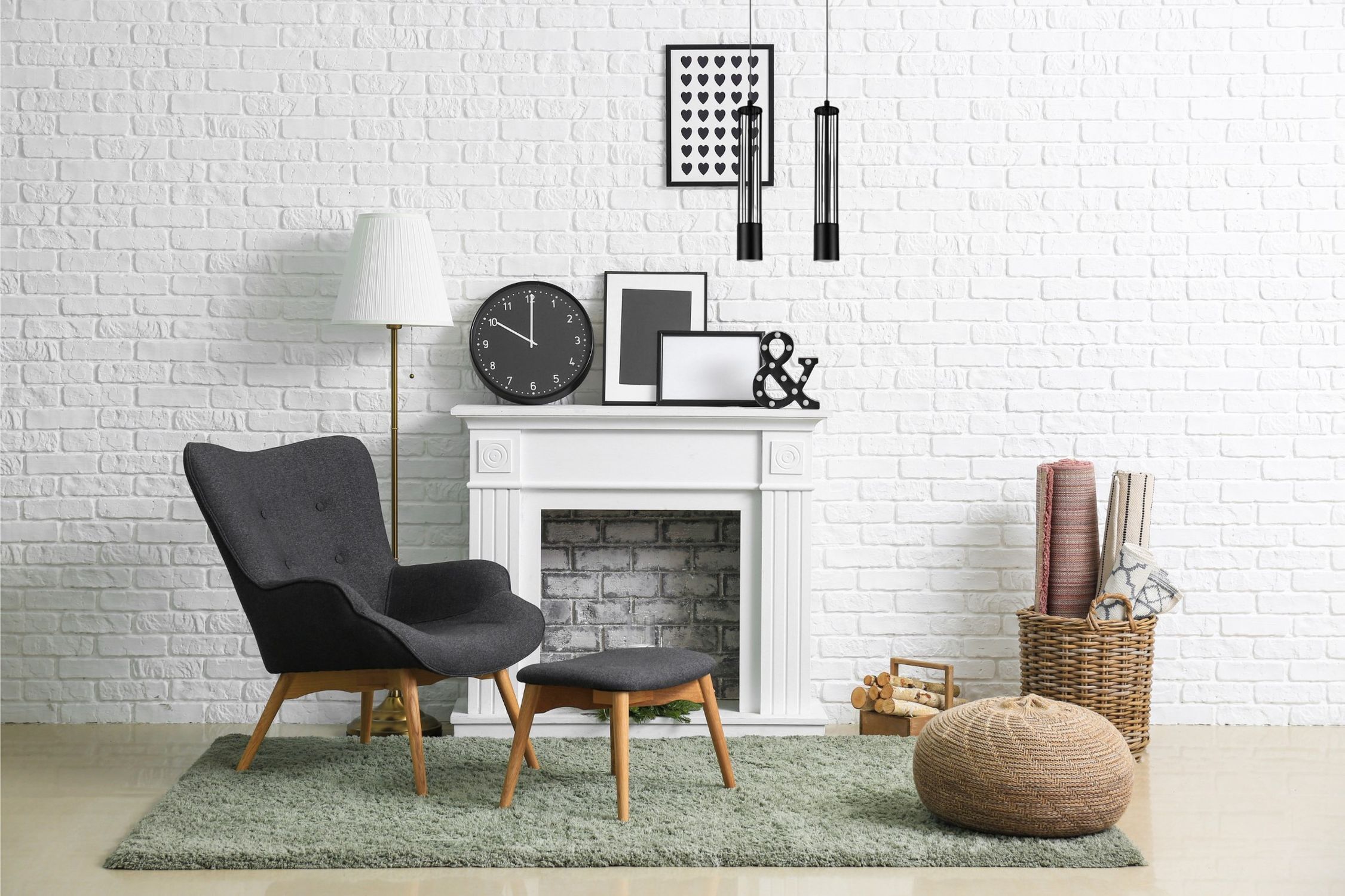 Dekorative Hängelampe Metall GU10 35 cm lang Schwarz Dekoration für Zuhause, Mobiliar, Drinnen