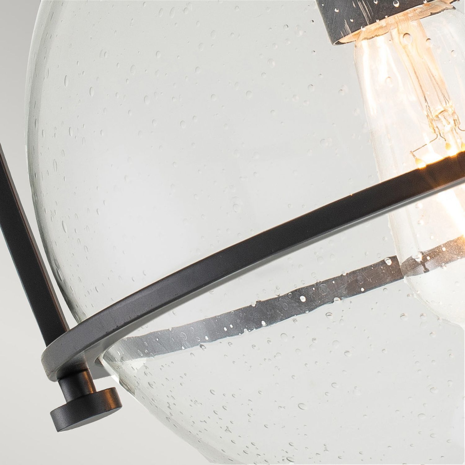 Deckenleuchte Metall Glas E27 rund Ø 28,2 cm Schwarz