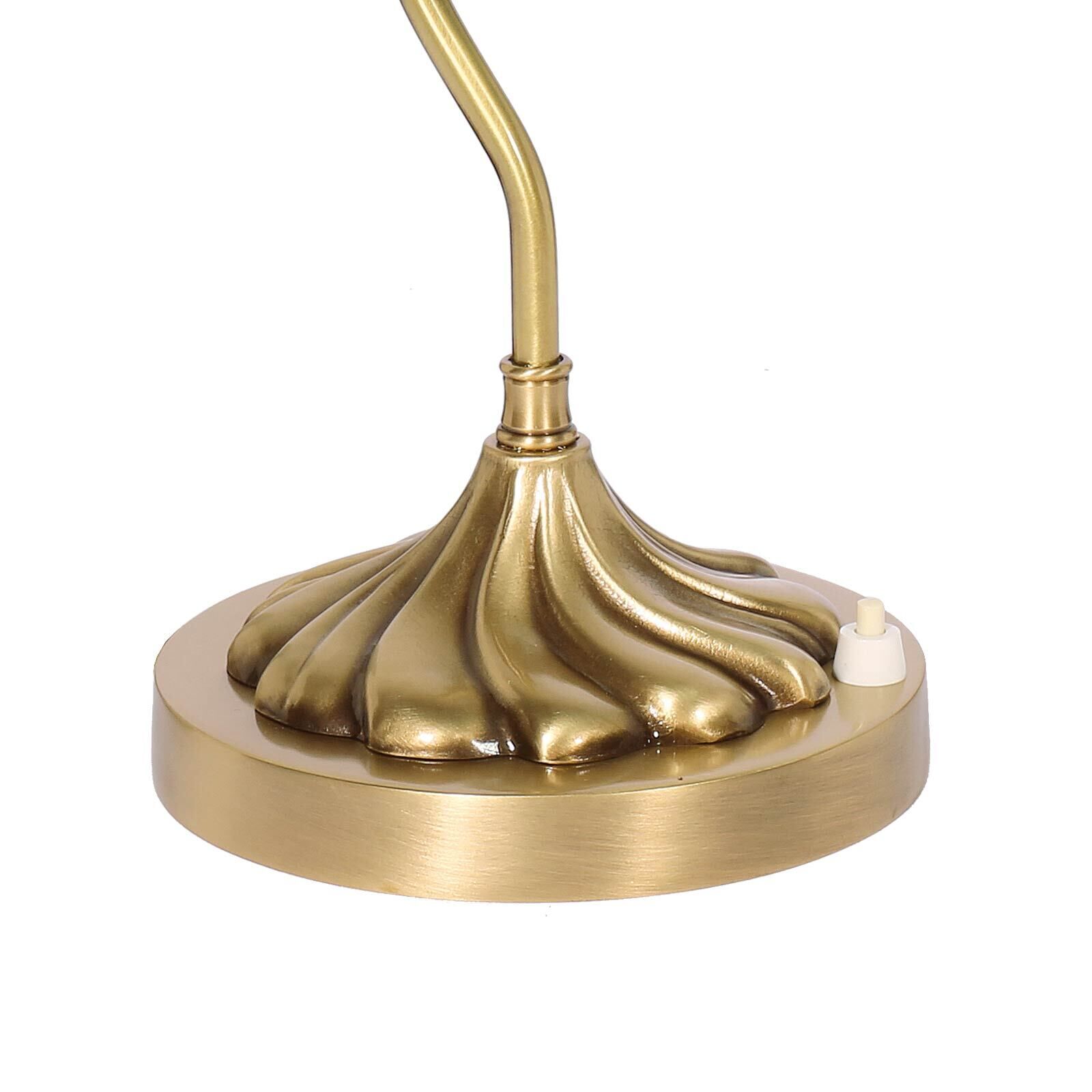 Bankerlampe in Bronze hell Grün E27 29 cm Glas Messing