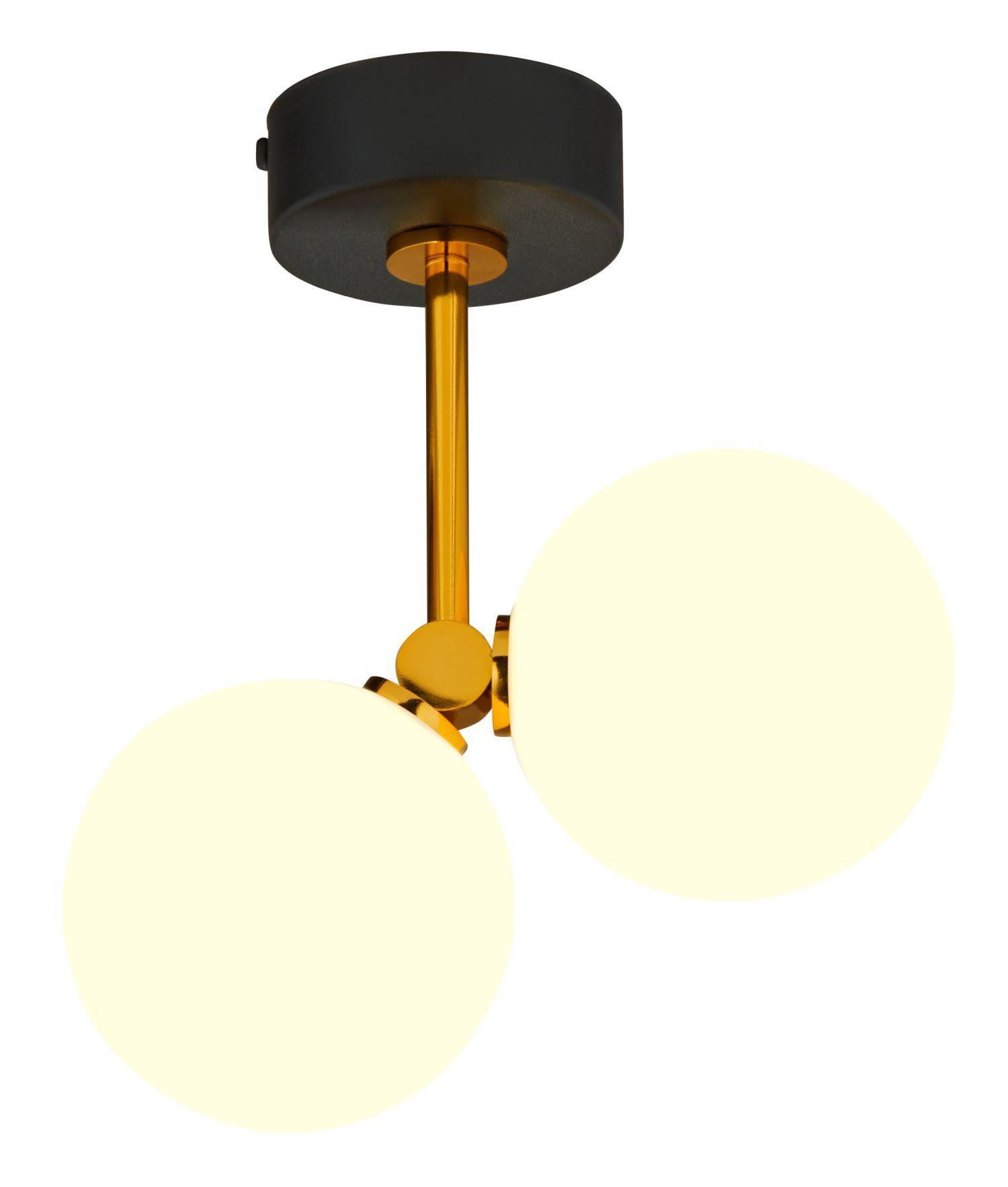 Blendarme Deckenleuchte Messing Glas G9 in Schwarz Gold