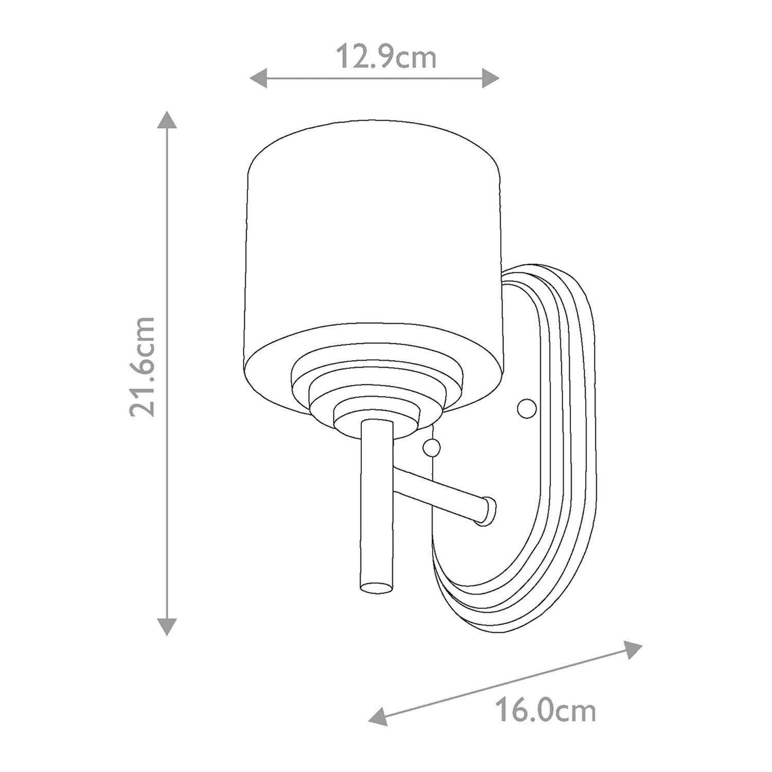 Wandleuchte Badezimmer LED G9 IP44 H: 21,6 cm Messing Weiß Wandleuchte, Wandhalter, Kabel, Rundschirm, Lampenwechsel
