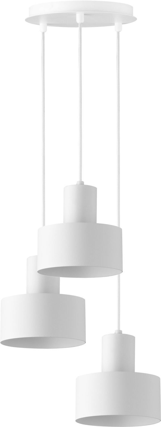 Weiße Pendelleuchte Retro Schirmform