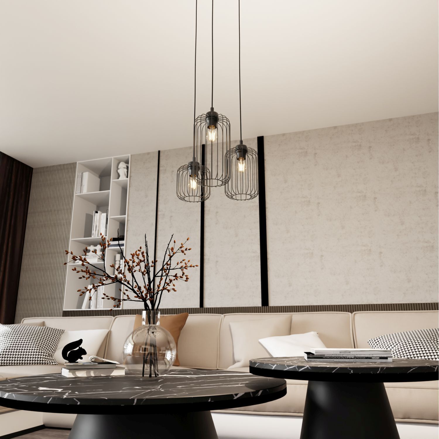 Dekorative Pendelleuchte Metall Schwarz E27 B:30 cm Wohnzimmer, Innenarchitektur, Tabelle, Dekoration für Zuhause, Kronleuchter