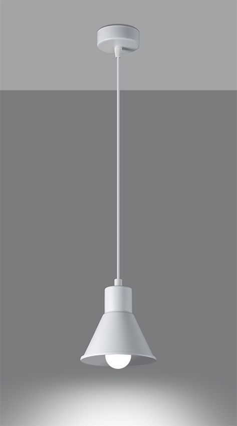 Pendelleuchte Weiß Metall Retro Ø 14 cm schlicht E27