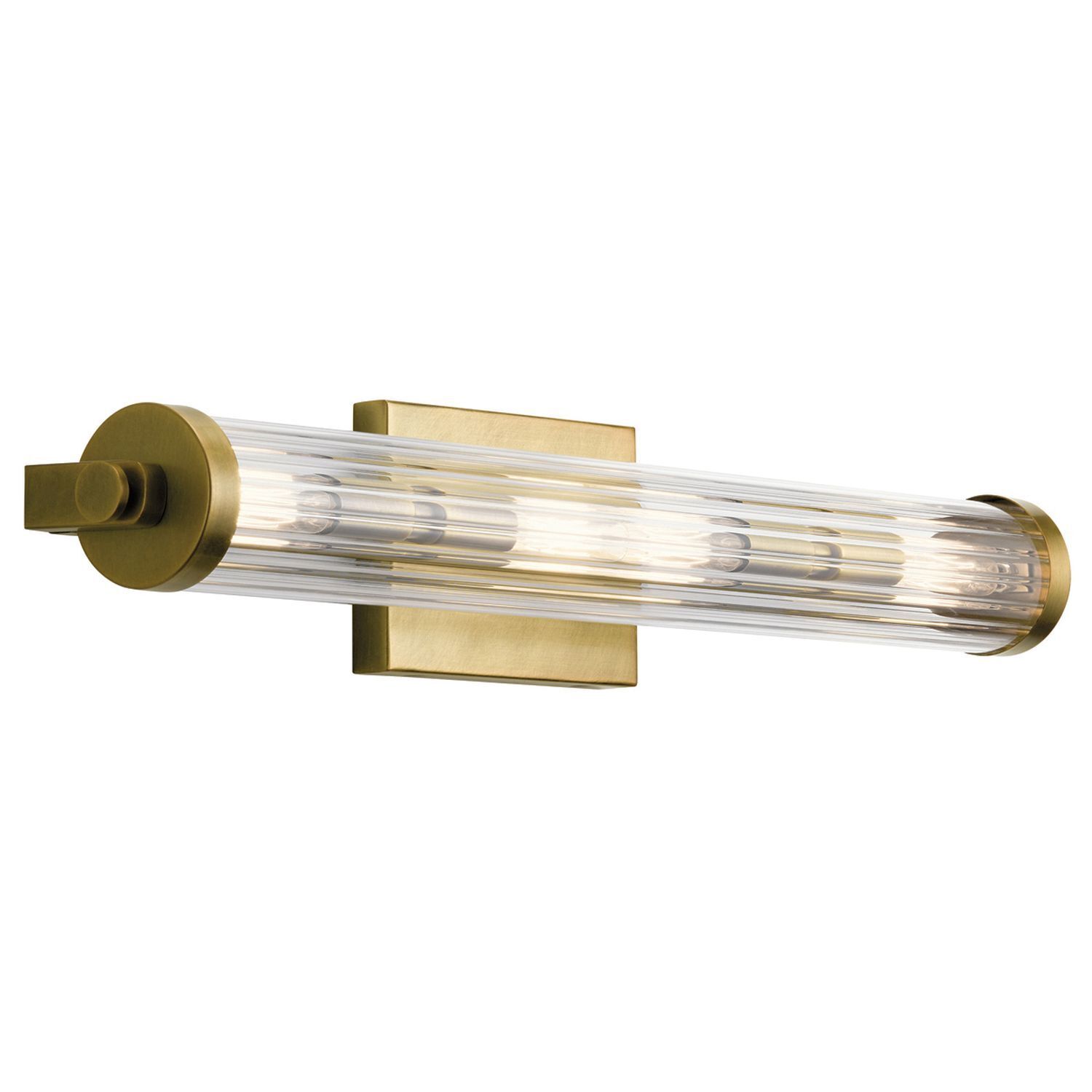 Wandlampe Badezimmer Glas Metall E14 IP44 B: 69,1 cm in Messing