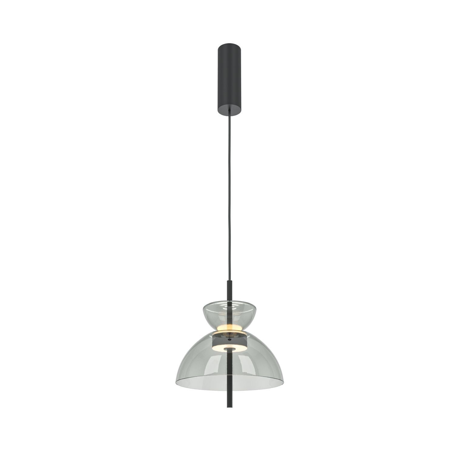 LED Pendelleuchte Metall Rauchglas H: max. 348 cm BRUNO