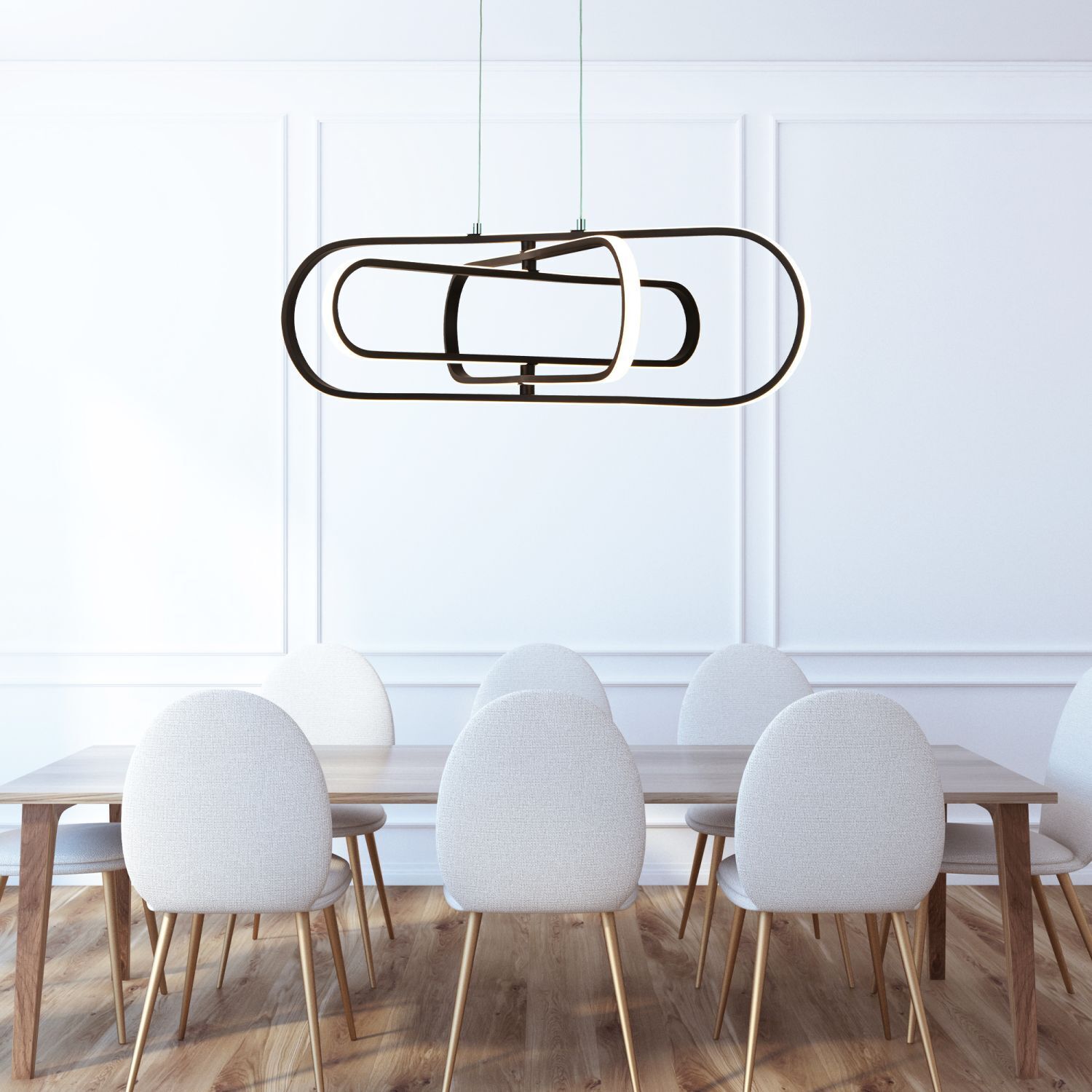Hängelampe LED Schwarz einstellbare Lichtfarbe B: 80 cm