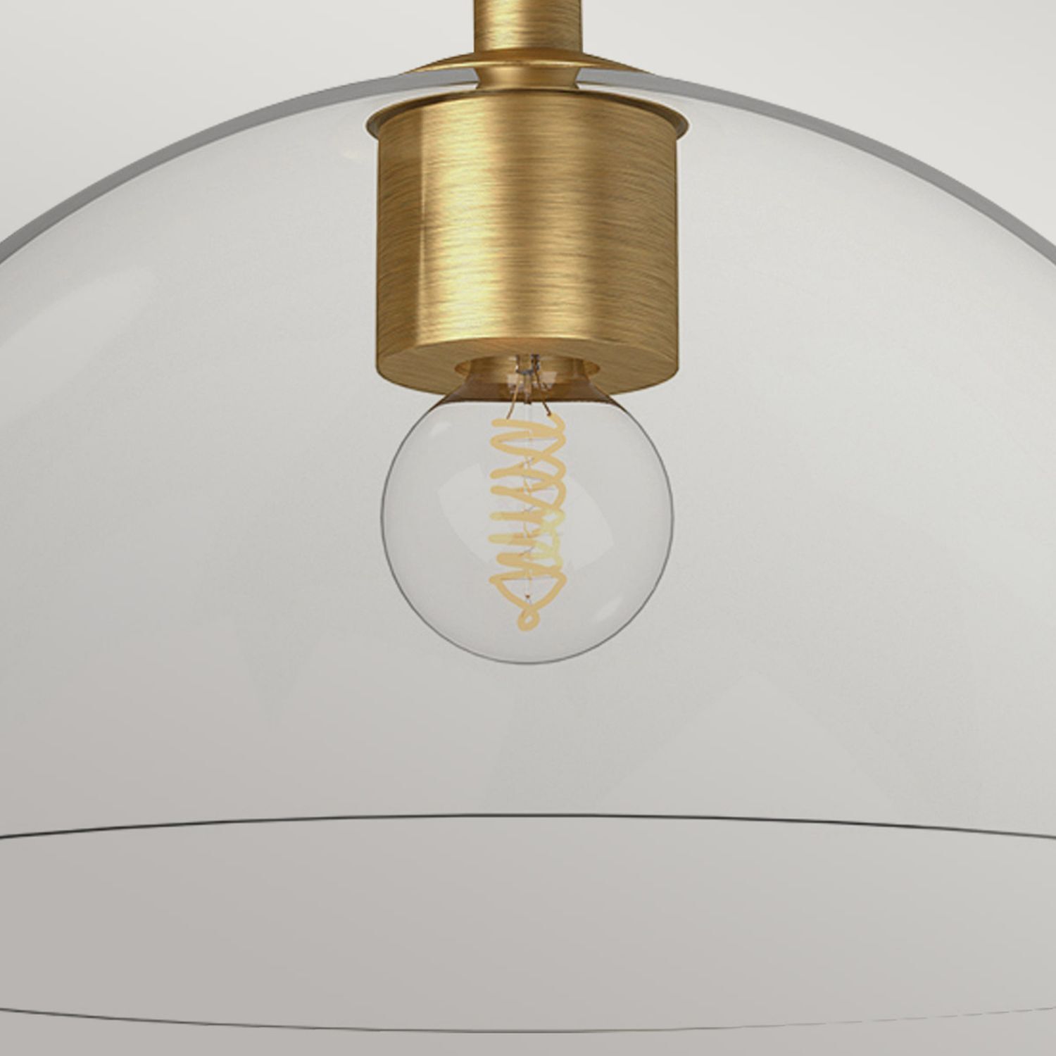 Deckenlampe Glas Metall E27 Ø 30,5 cm in Gold gebürstet Licht, Gerät, Deckenventilator, Elektrisches Gerät