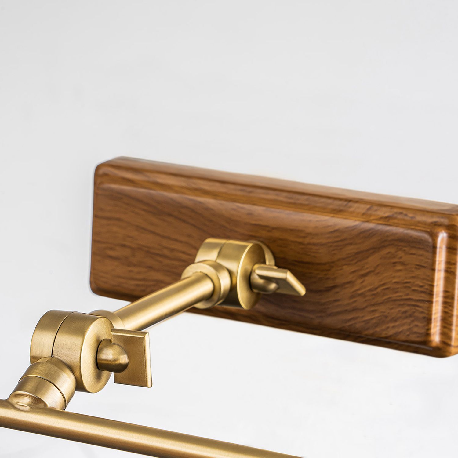 Bilderlampe Metall in Eiche Messing Antik B: 44,5 cm Vintage Bronze, Sinken, Waschbeckenhahn