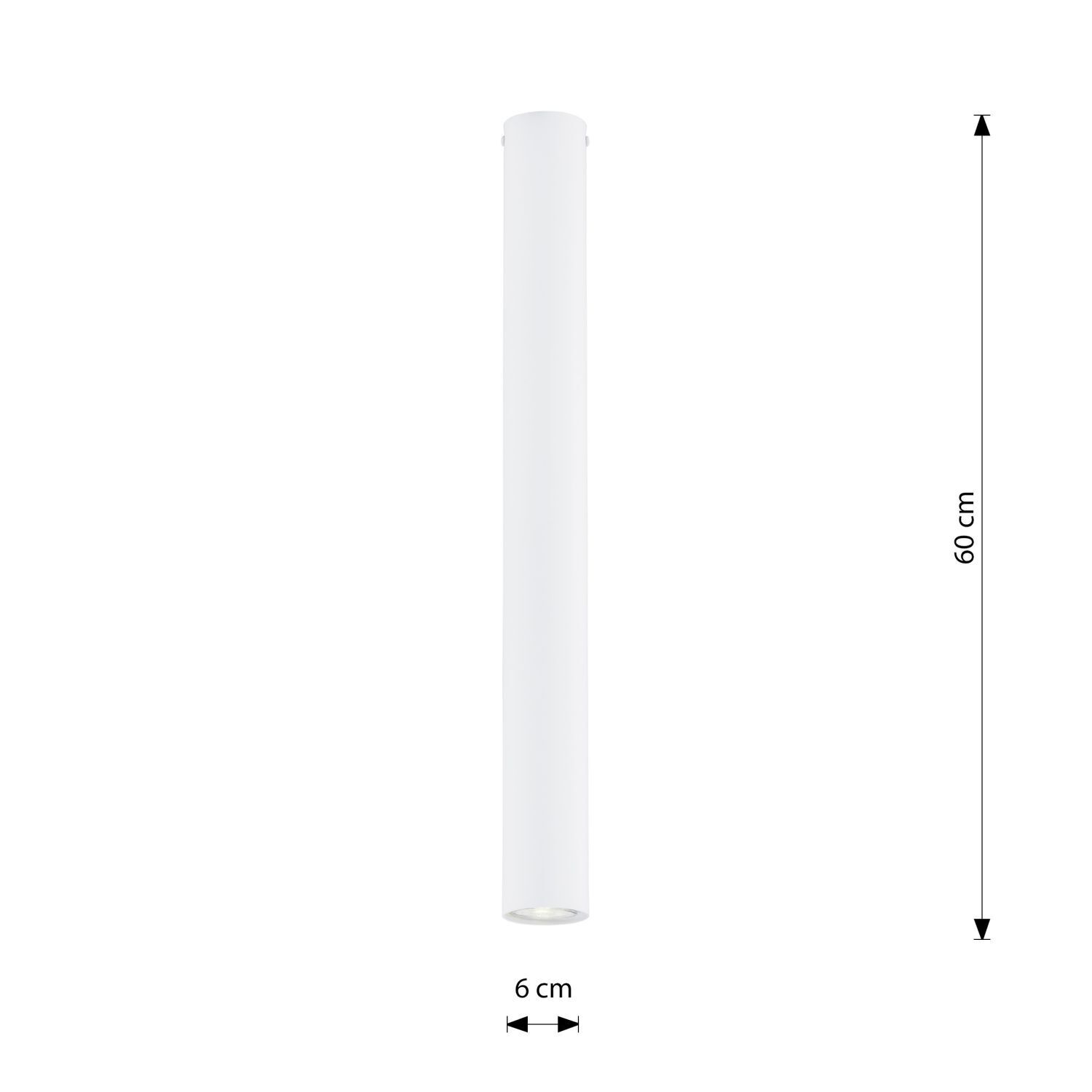 Aufputz Spot Lampe schmal Ø 6 cm H: 60 cm Metall Weiß GU10