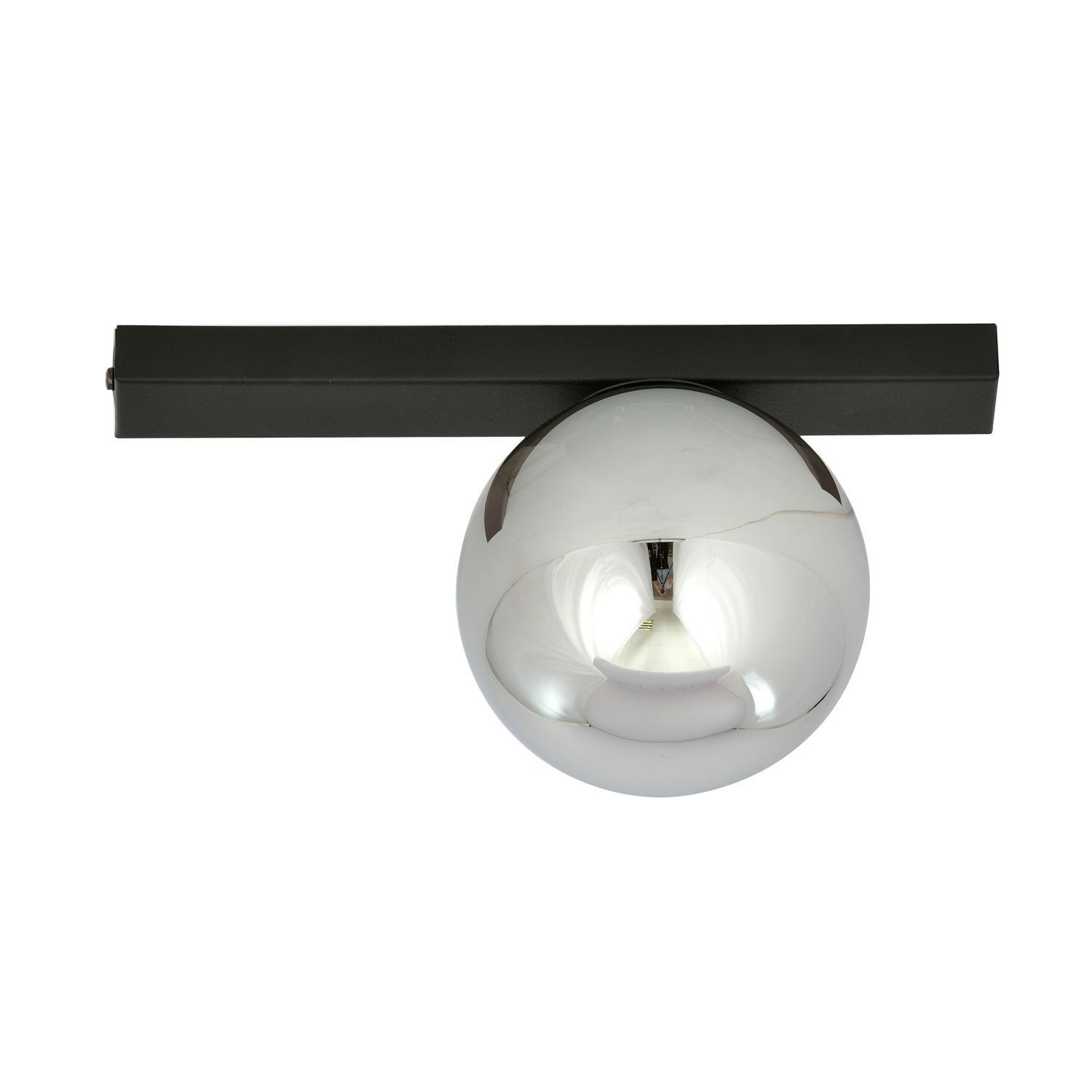 Deckenlampe Rauchglas Metall L: 60 cm Schwarz Graphit E14