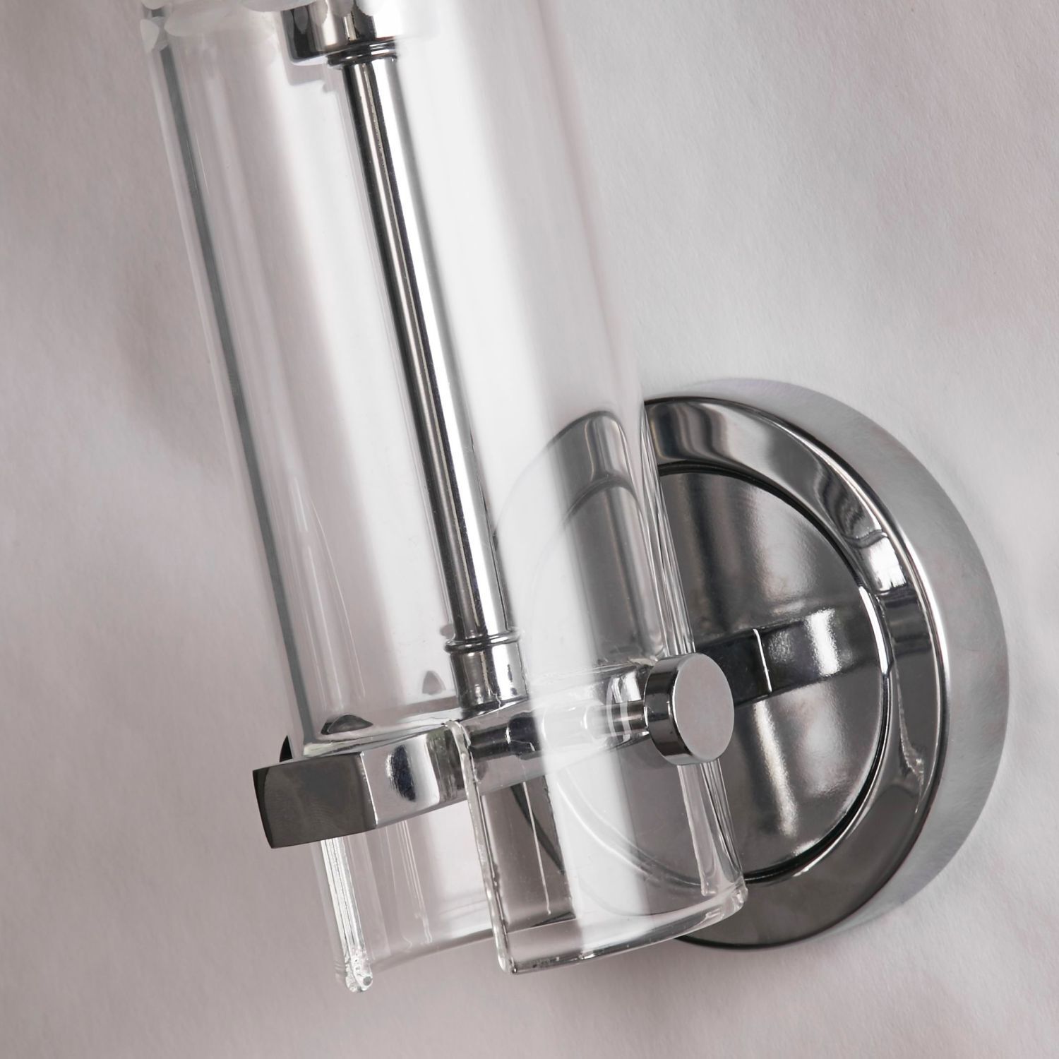 Badleuchte Wand IP44 H: 28,5 cm Chrom Klar G9