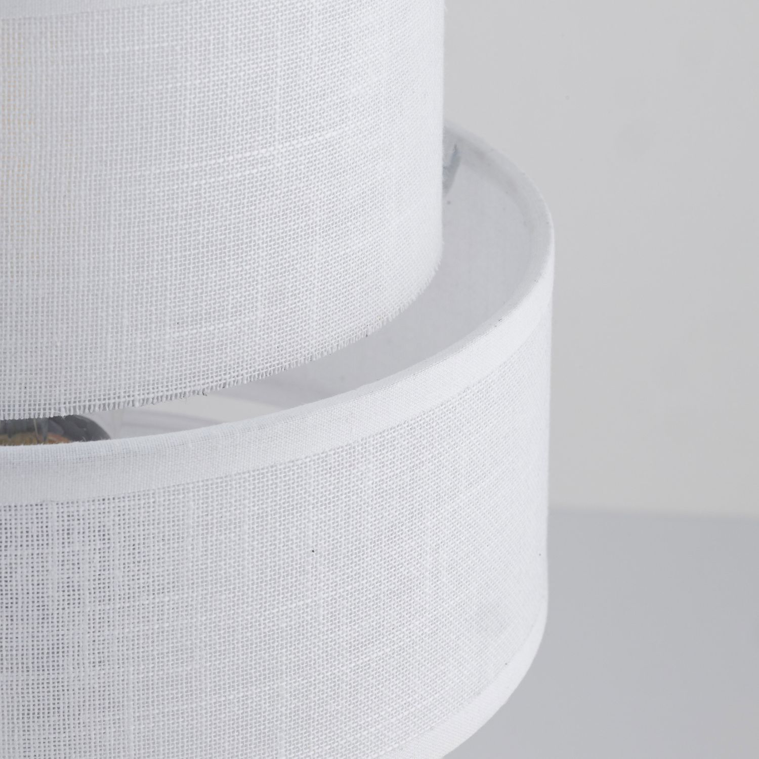 Tischlampe Stoff Metall 38 cm hoch Schwarz Weiß E27 Lampe