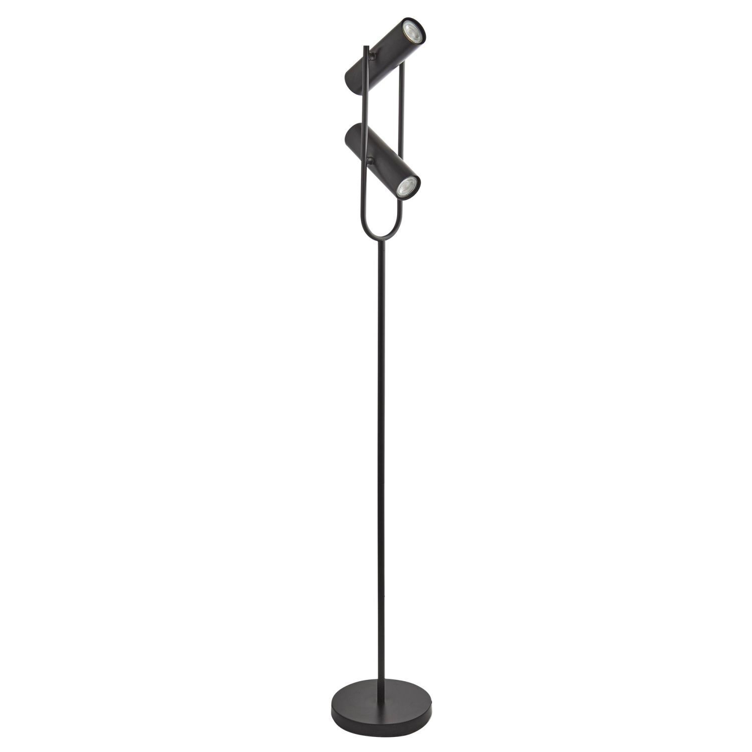 Stehleuchte 2-flammig Schwarz GU10 150 cm Metall verstellbar