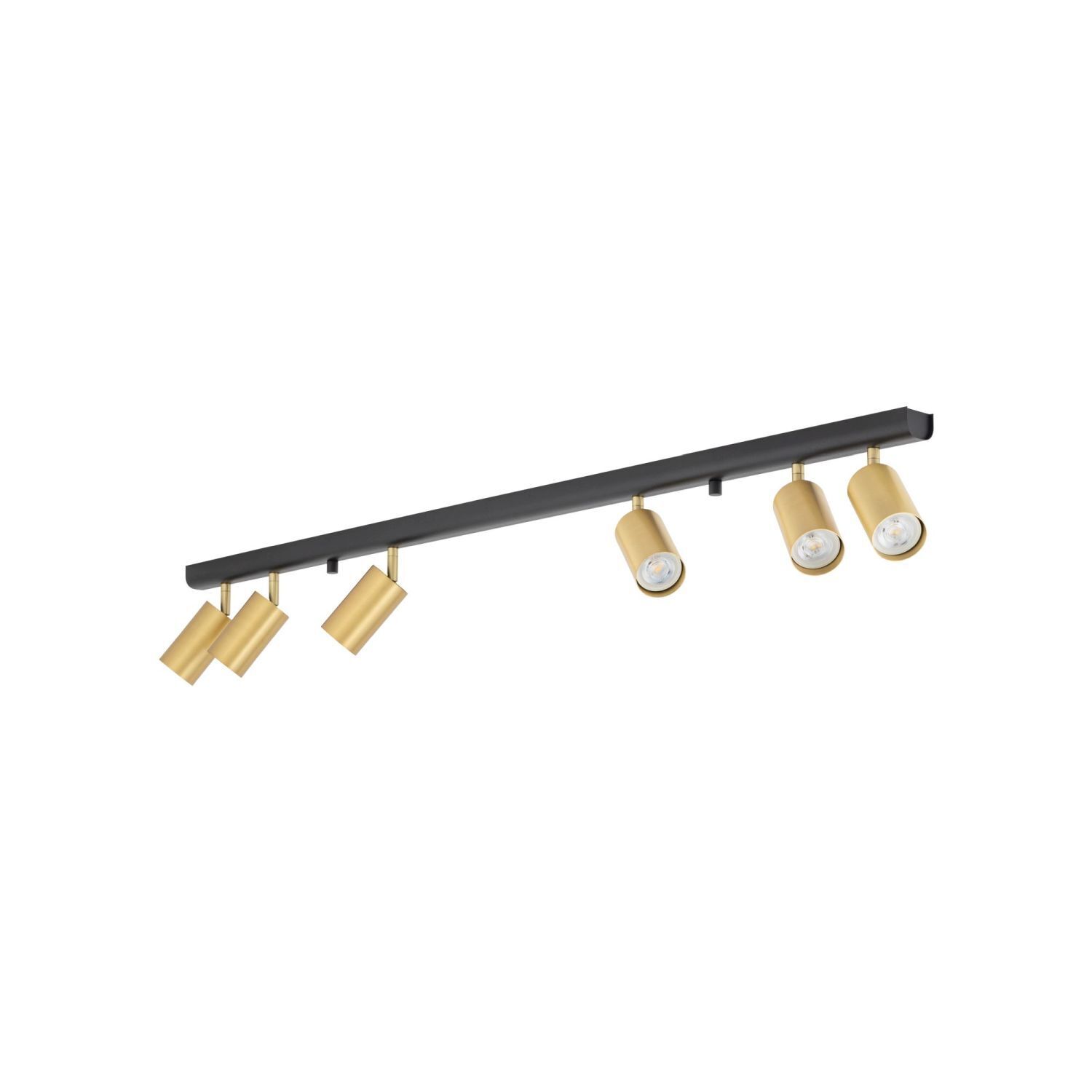 Strahler Leiste EYE Messing 6-flmg Lampe Spot Deckenleuchte, Acryl/Metall, Goldfarben, Schienenarmatur, Spots
