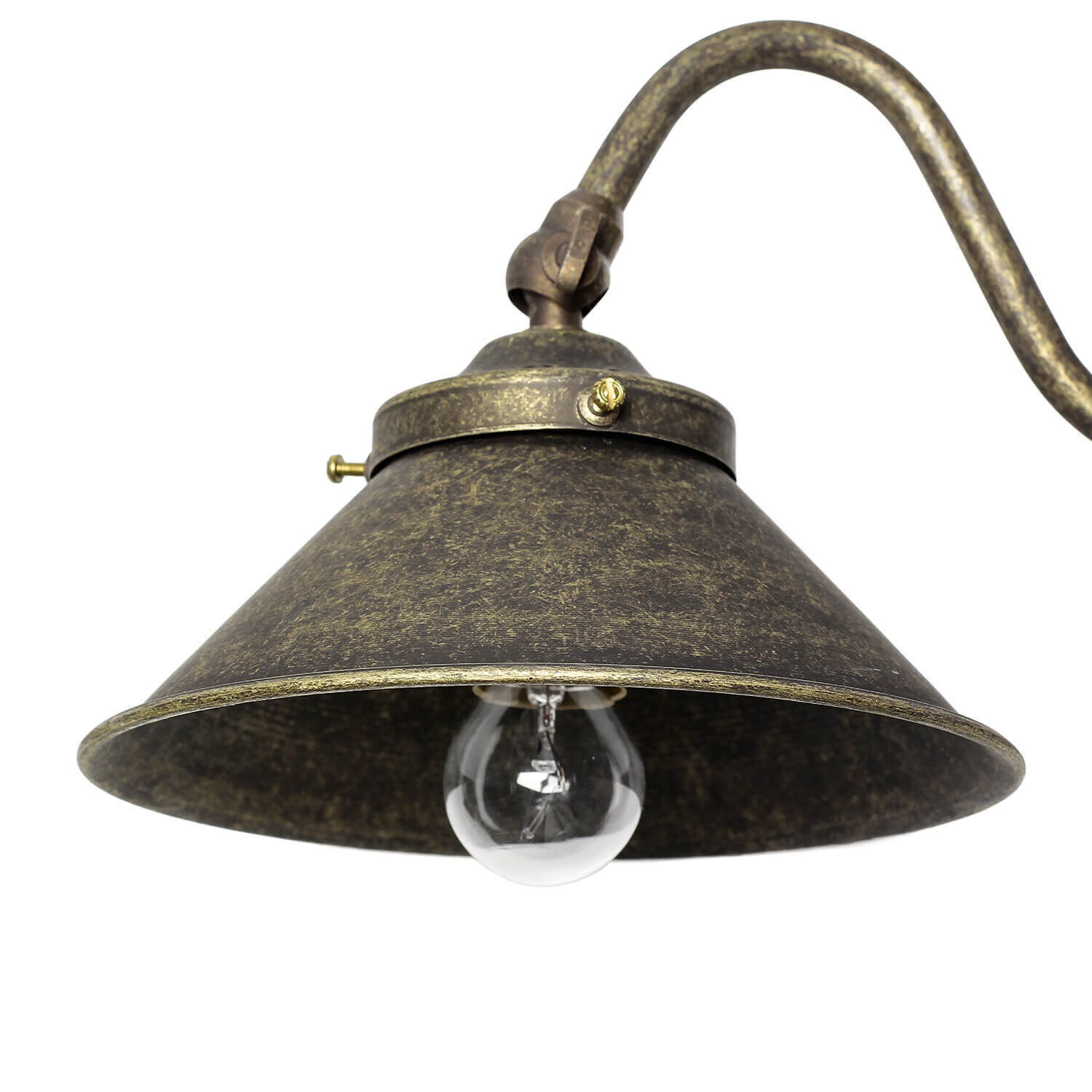 Wandleuchte aus Messing in Bronze Antik Lampe, Bronze, Lampenschirm