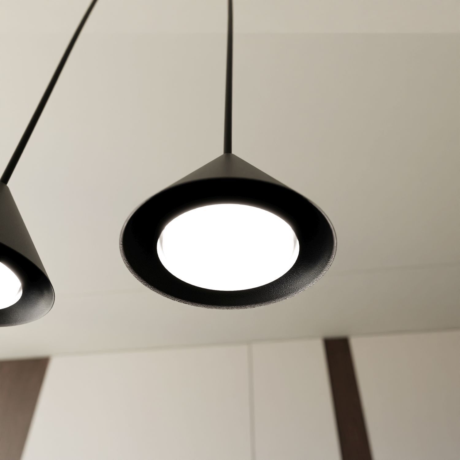 Hängelampe Metall B: 90 cm Schwarz GX53 4-flammig