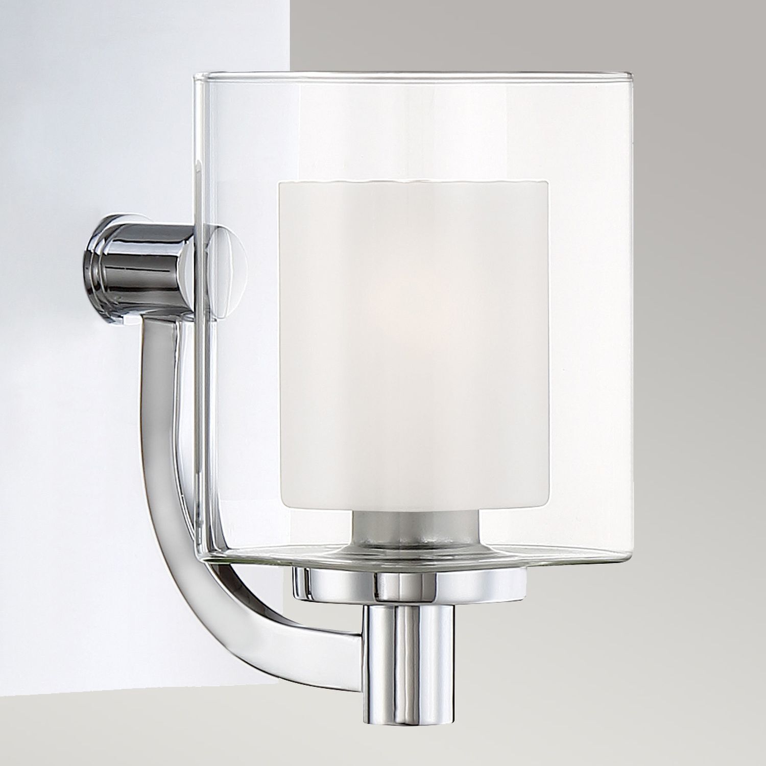 Wandlampe Bad mit LED G9 H: 23,2 cm IP44 Chrom Weiß Metall Glas