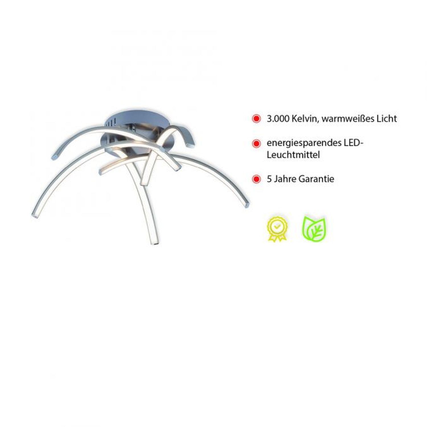 LED Deckenleuchte Metall in Stahl 3000 K 445 lm L:47 cm