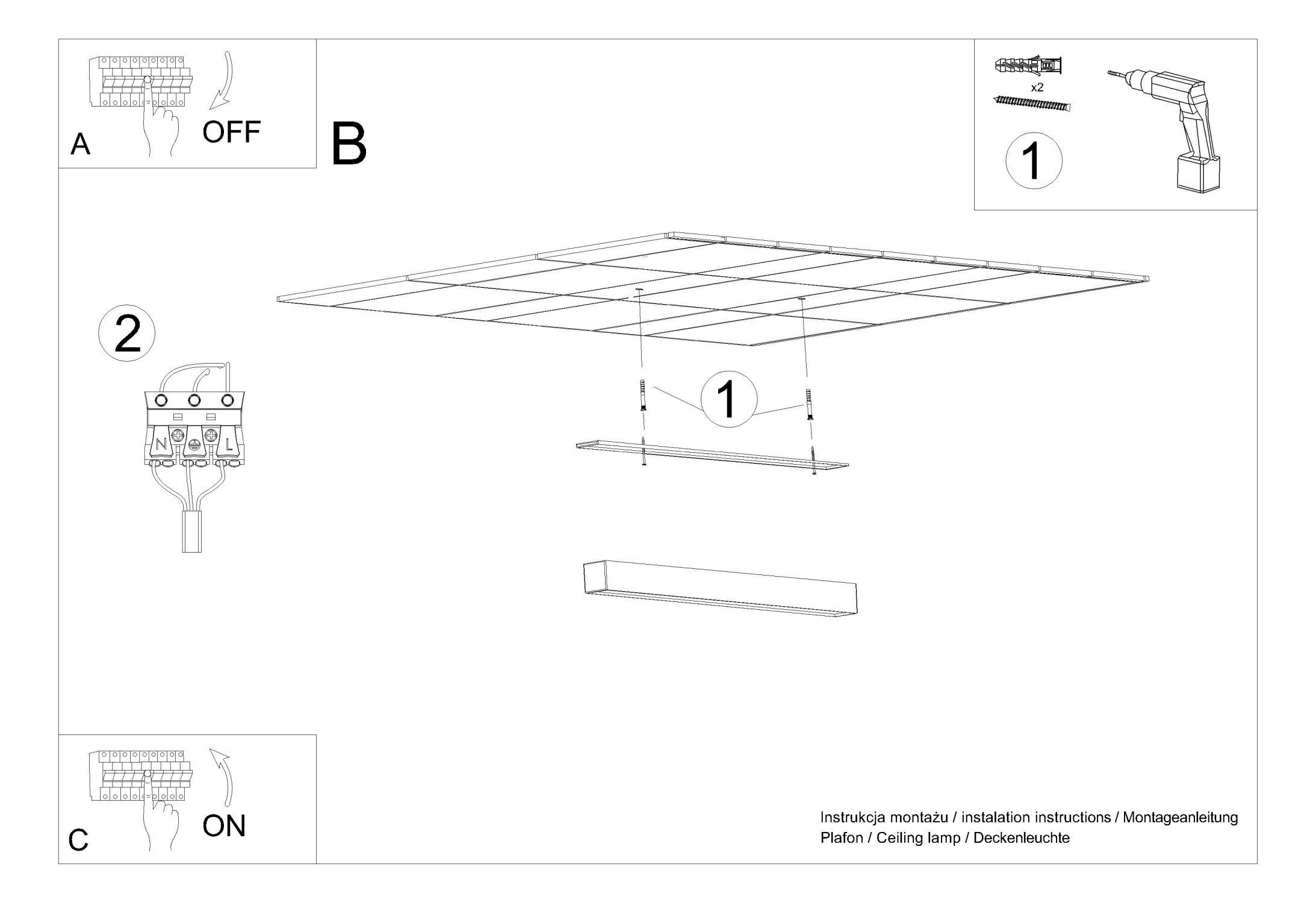 LED Deckenleuchte 150 cm 4000 K 4940 lm Grau Metall