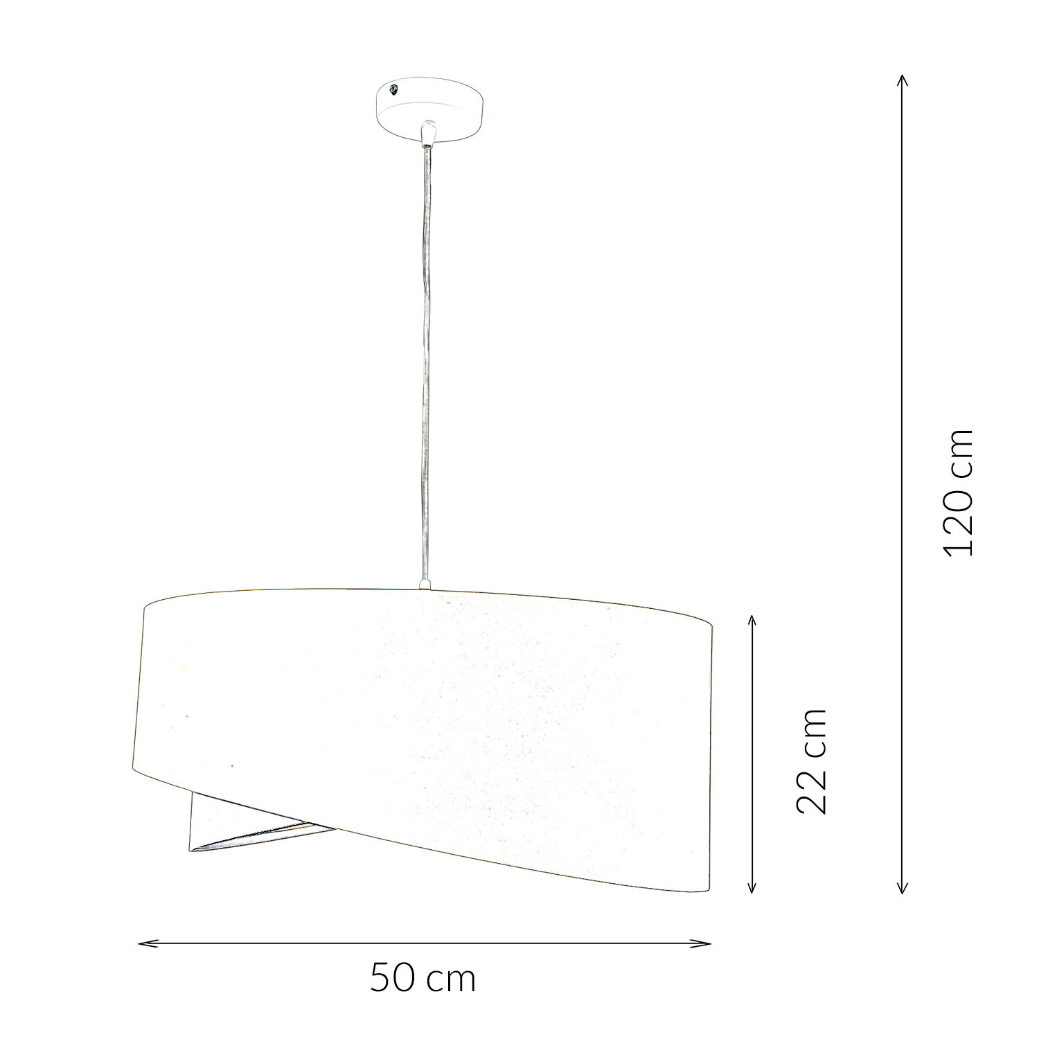 Hängelampe rund Beige Gold Ø50cm Esstisch Stoff Moebel