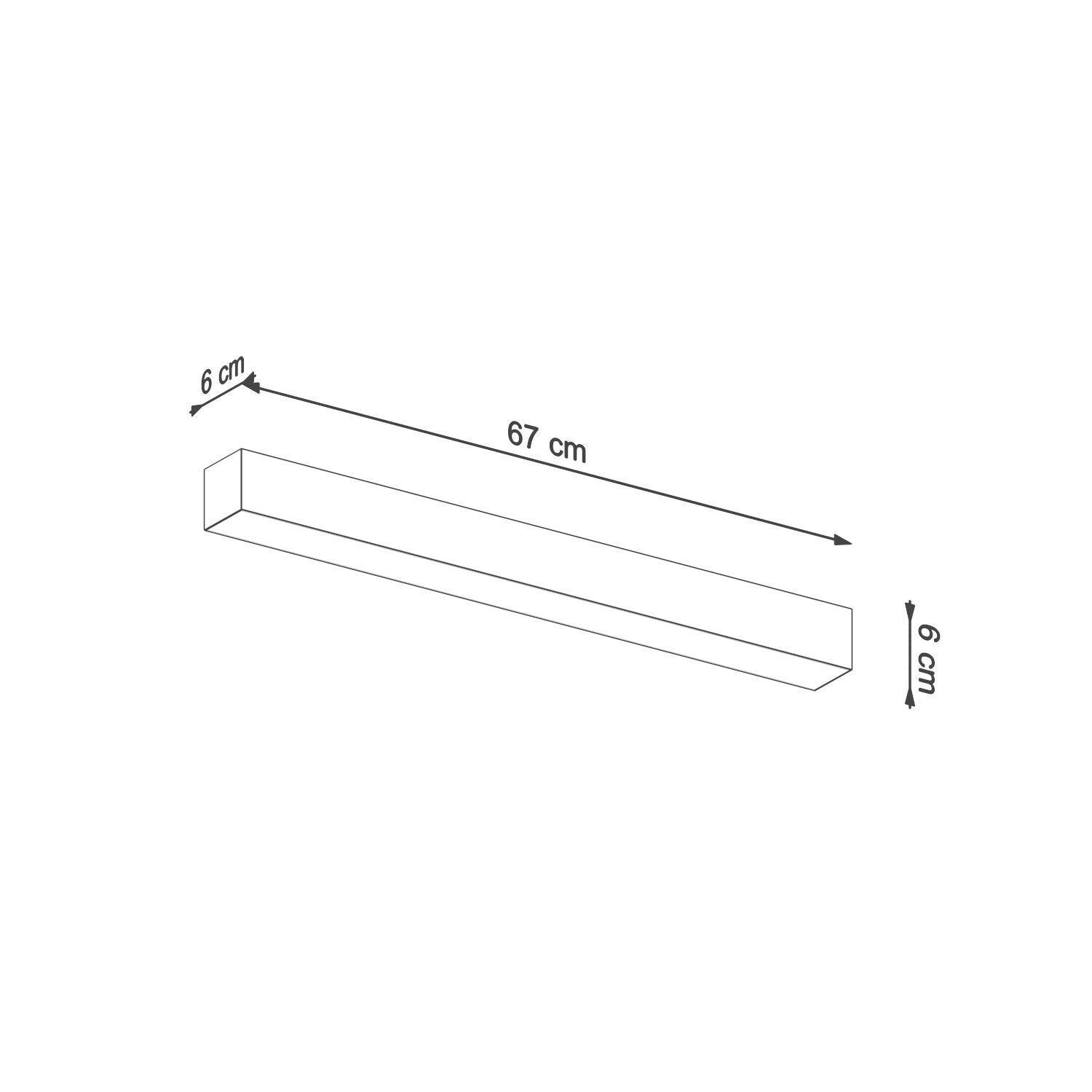 LED Deckenlampe Metall 67 cm lang blendarm 3000 K Grau
