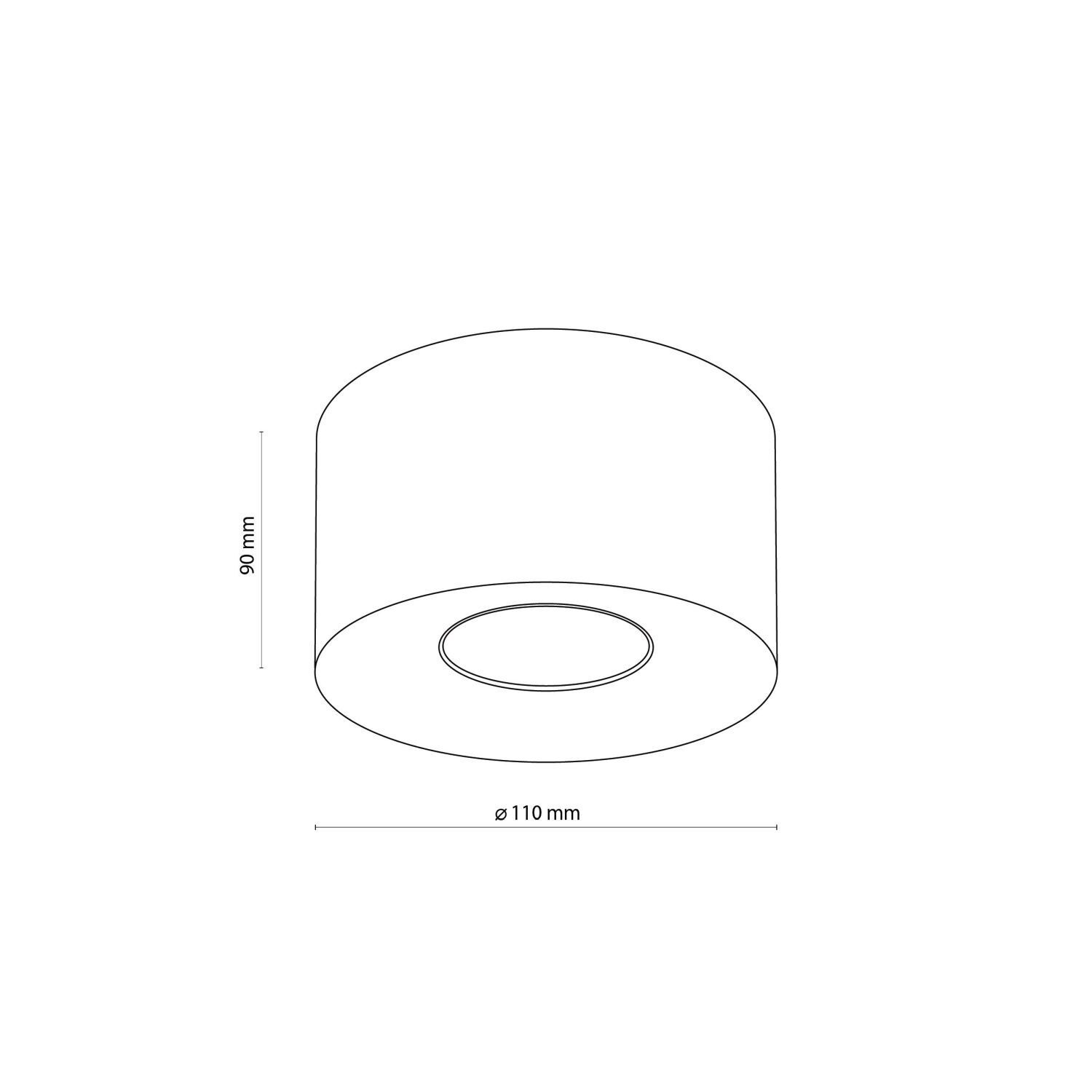 Deckenspot Weiß Metall Ø 11 cm rund flach GU10