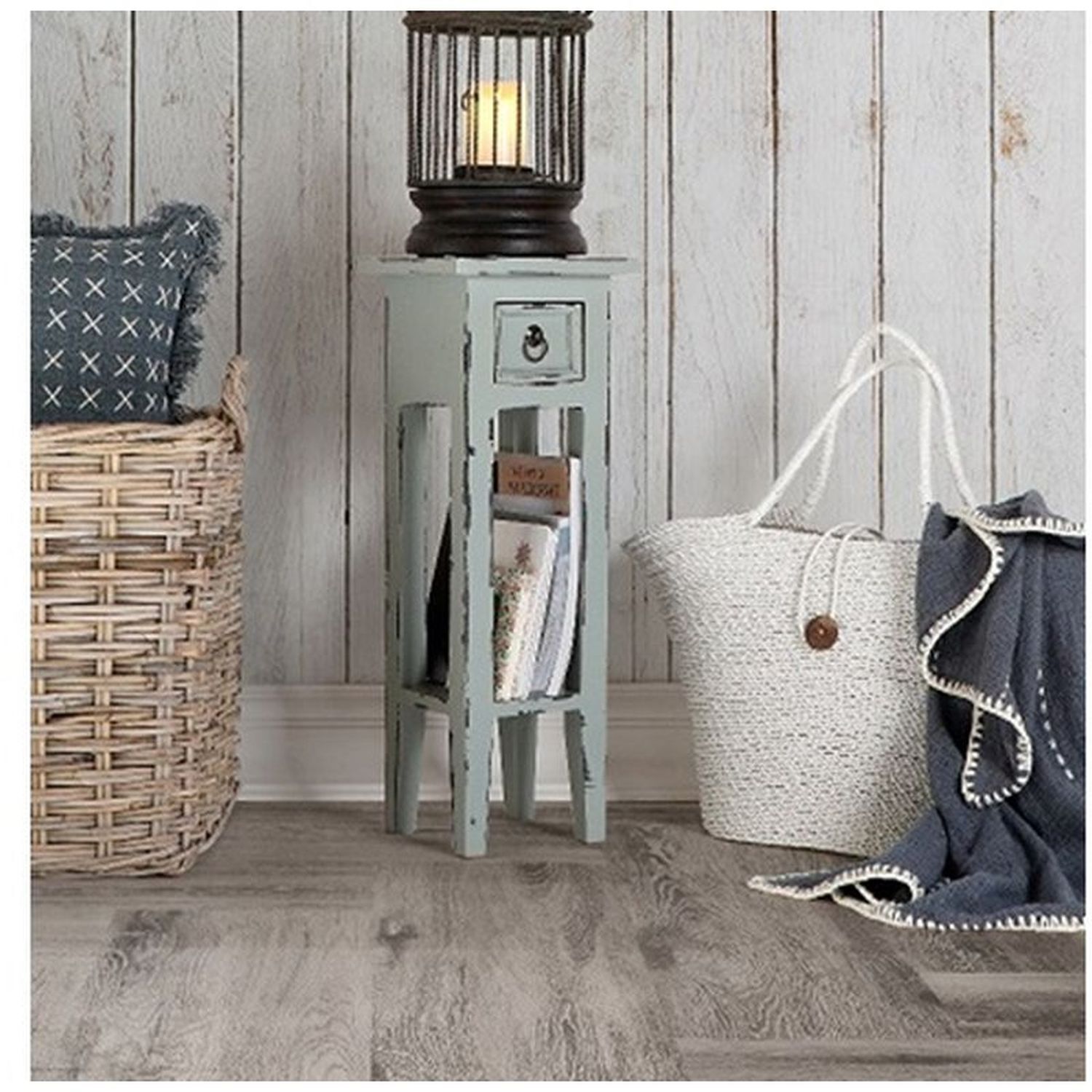 Telefontisch Mahagoni Holz mit Schublade B: 25 cm Grau Tasche, Handtasche, Lampe, Fußboden, Tragetasche