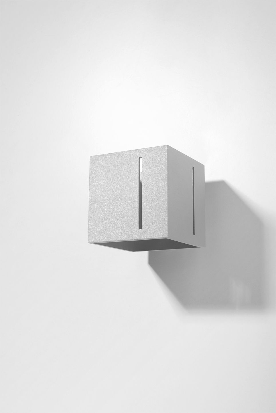 Graue Wandleuchte FUFIA Aluminium Up Down eckig Modern