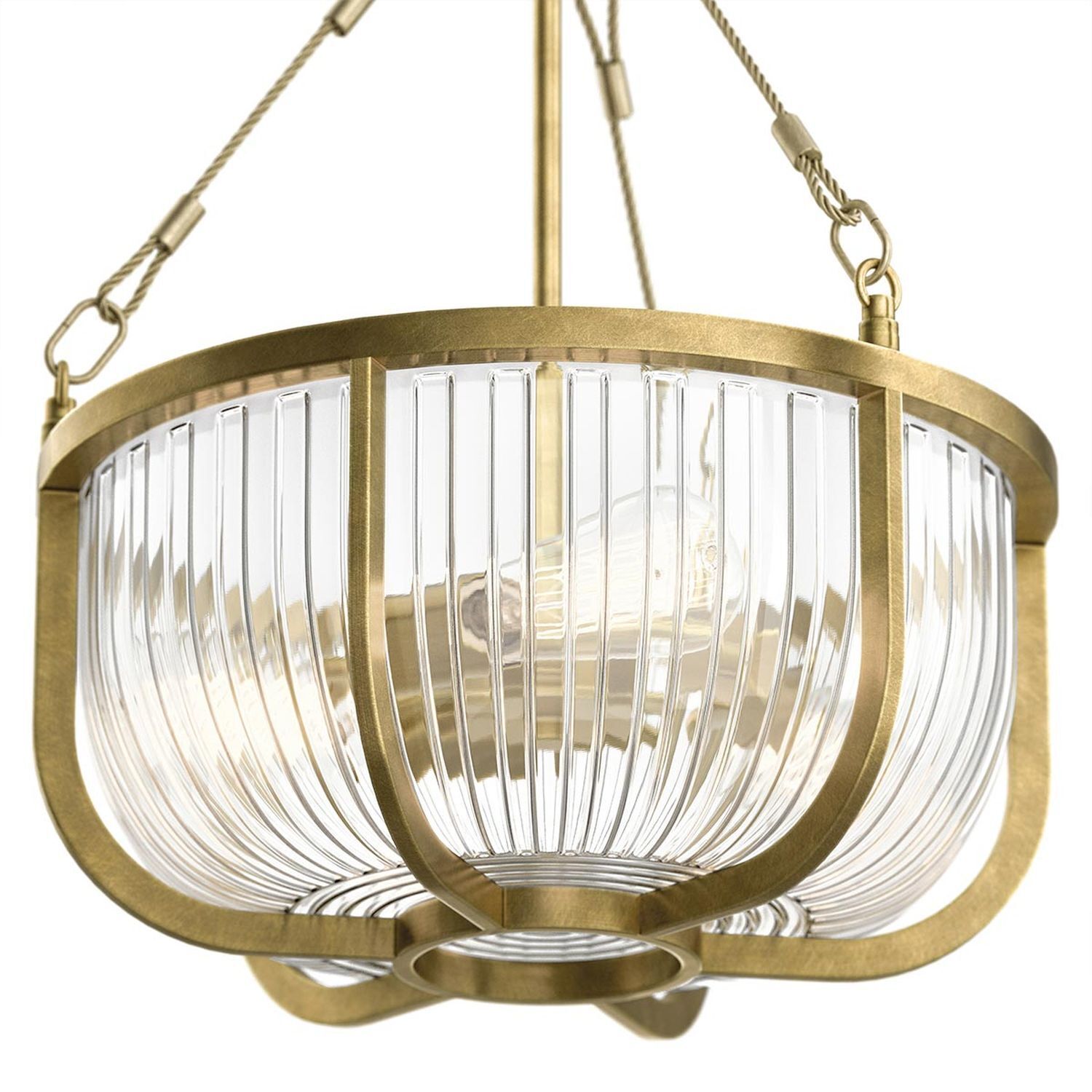 Hängelampe Esszimmer Metall Glas E27 Ø 40,6 cm in Messing