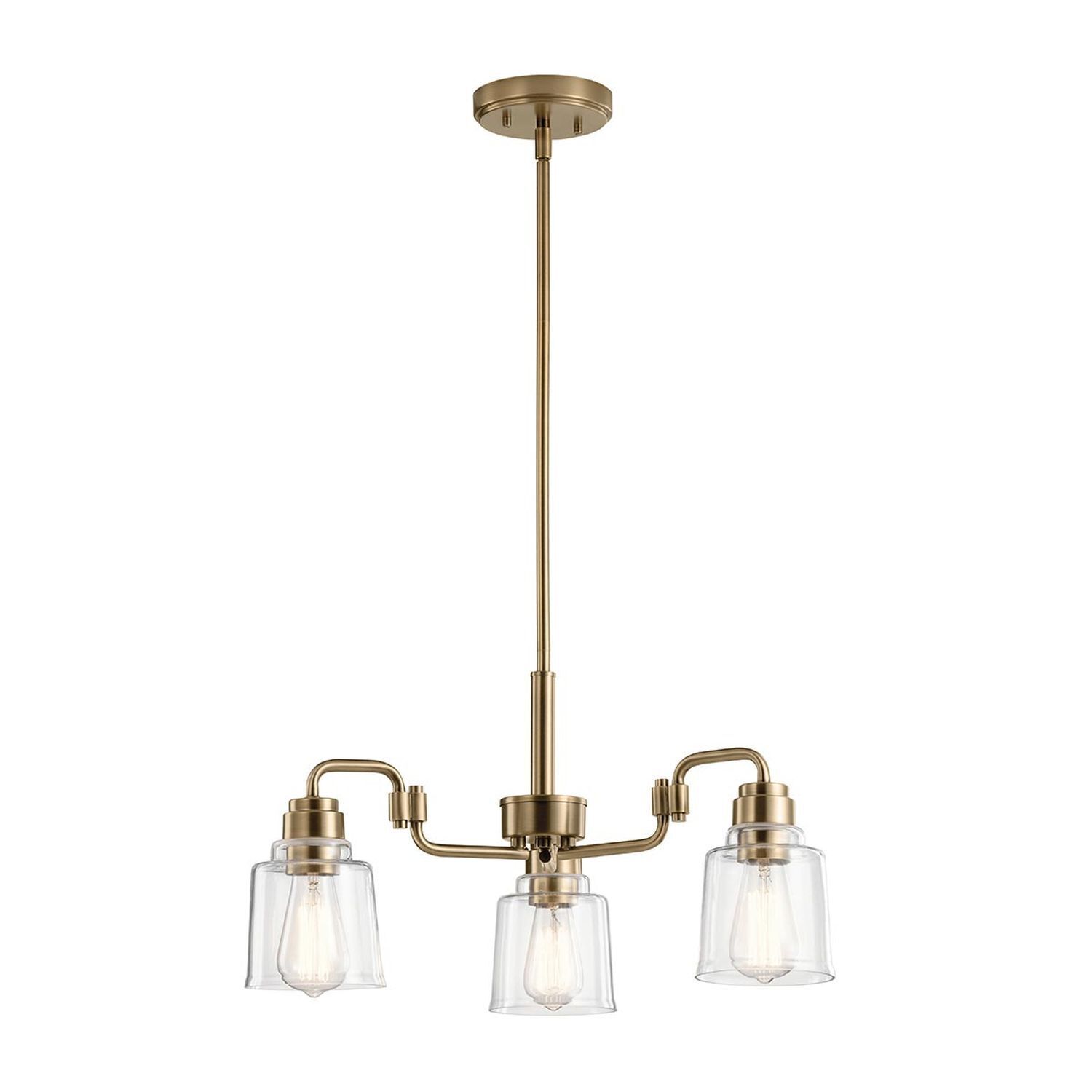 Pendelleuchte Metall Glas H: max. 148,4 cm 3-flammig