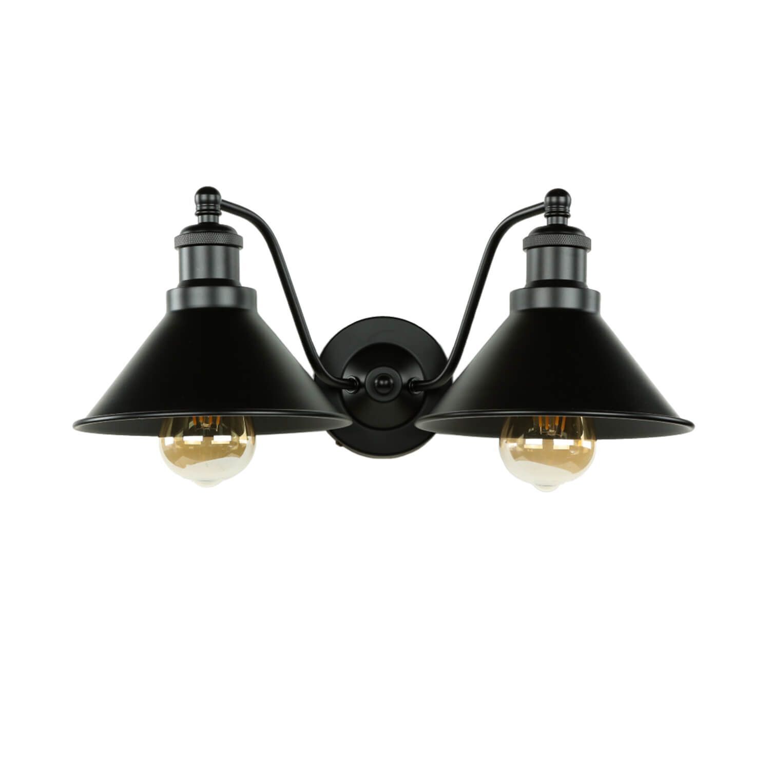 Wandlampe innen Schwarz Metall Industrial 2x E27 DABSKA