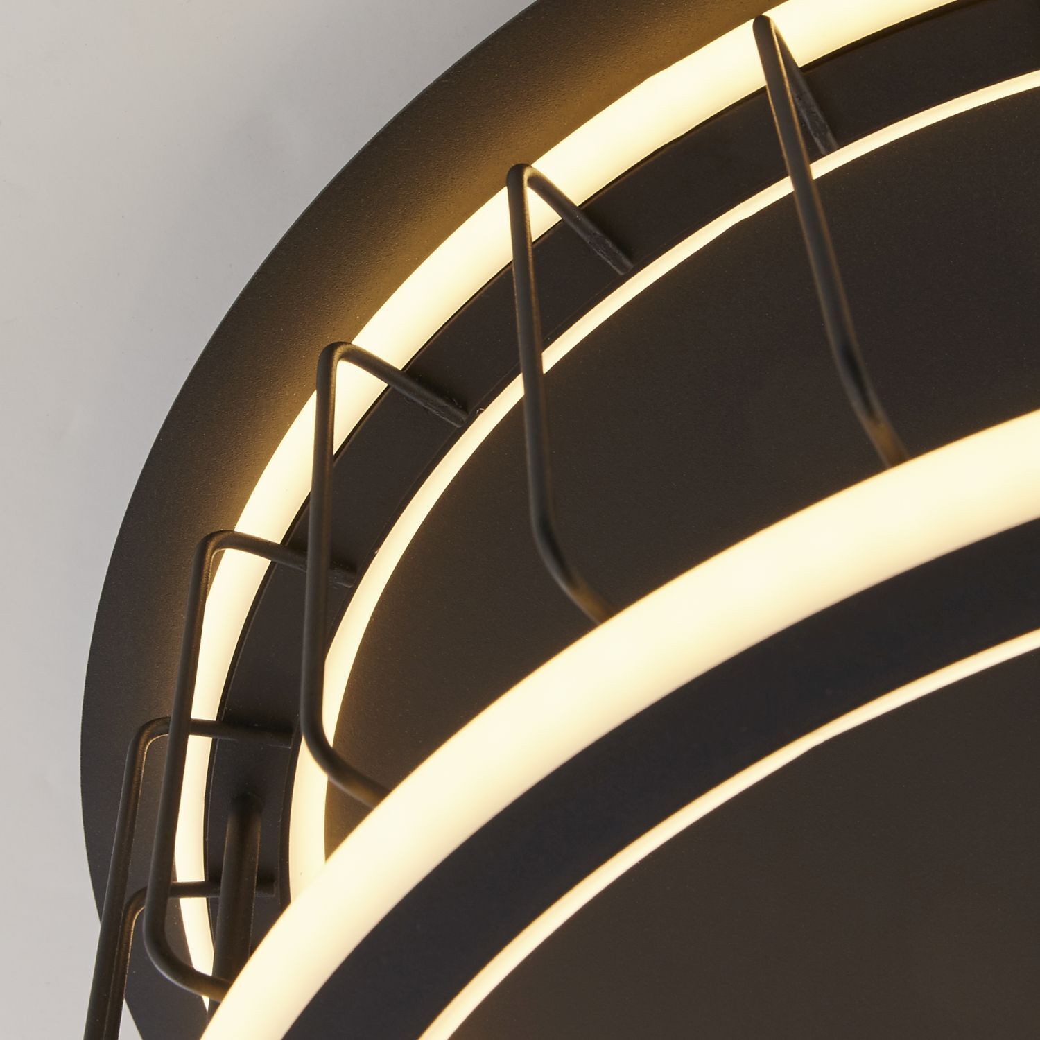Deckenlampe LED rund Schwarz Weiß 3000 K 1074 lm D: 40 cm