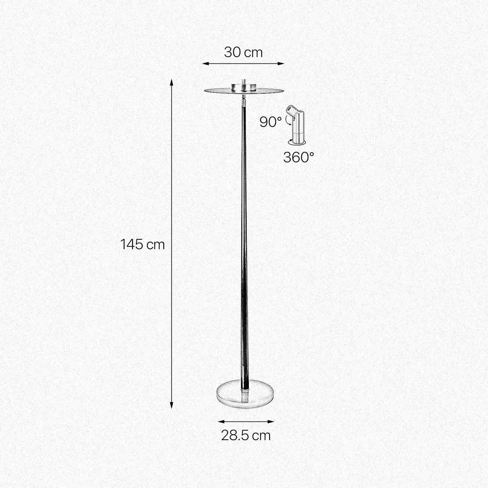 LED Stehleuchte Wohnzimmer 145 cm Eisen Messing massiv