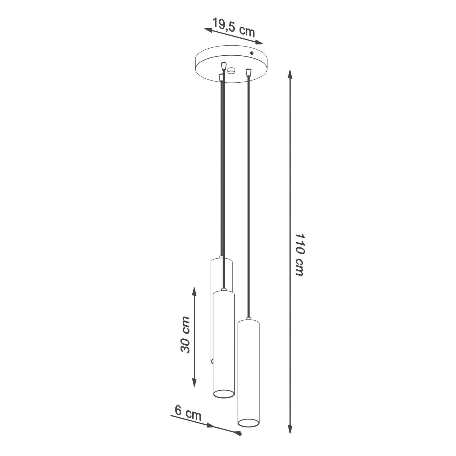 Hängelampe Schwarz 3-flammig Ø 20 cm Metall GU10